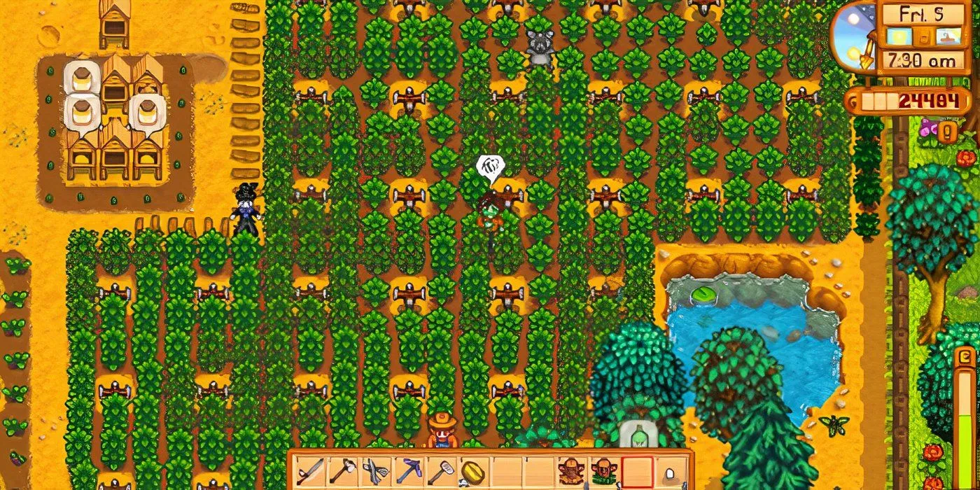 Coffee Bean Plants Ready To Harvest in Stardew Valley.