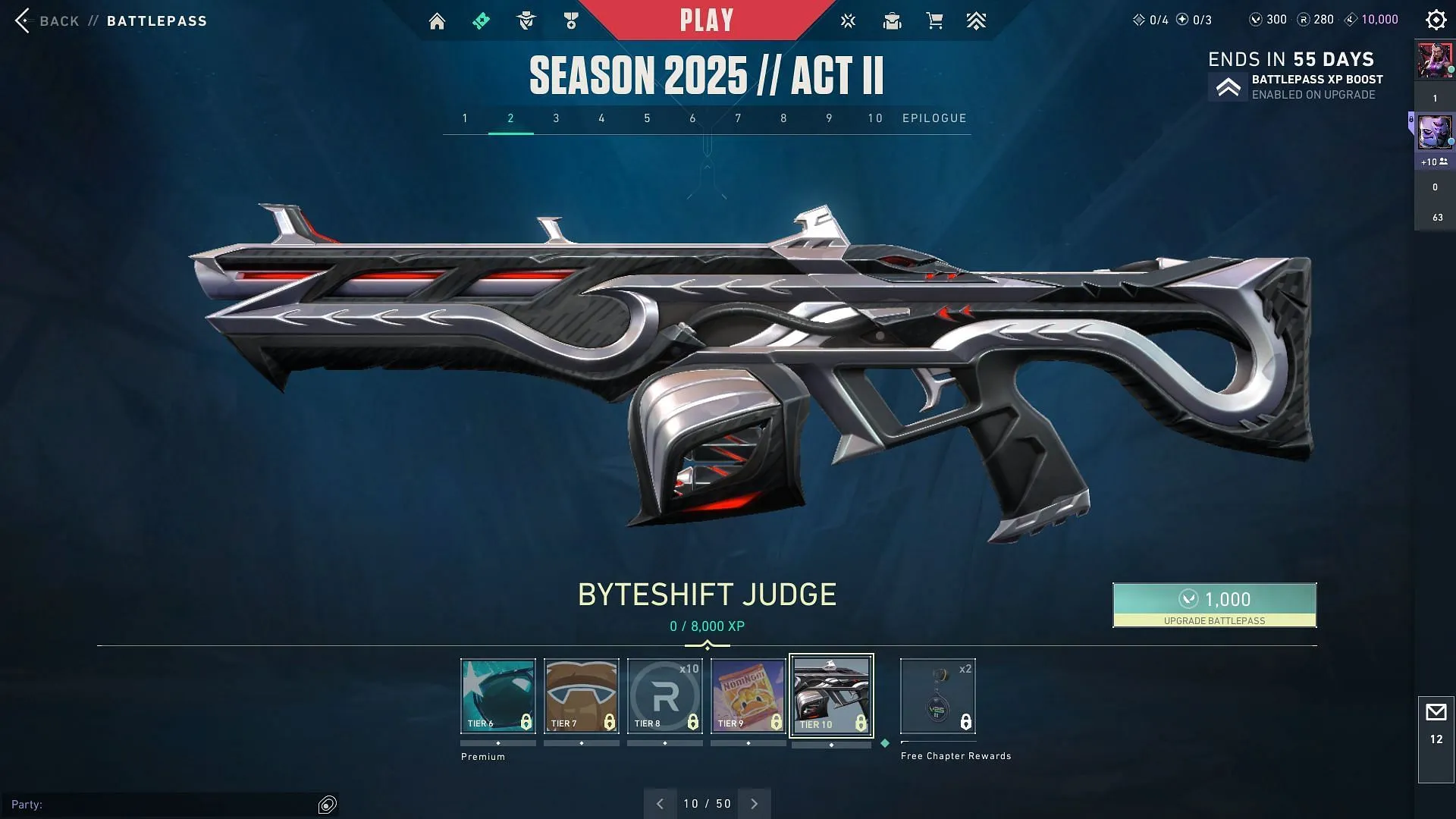 Tier 6-10 rewards in Valorant Season 2025 Act 2 Tier 6-10 rewards in Valorant Season 2025 Act 2
