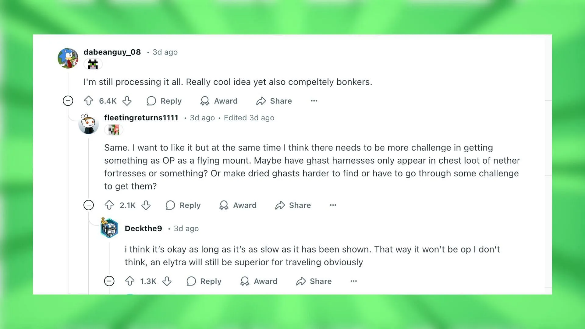 Redditors talk about the ghast variants (Image via Reddit)