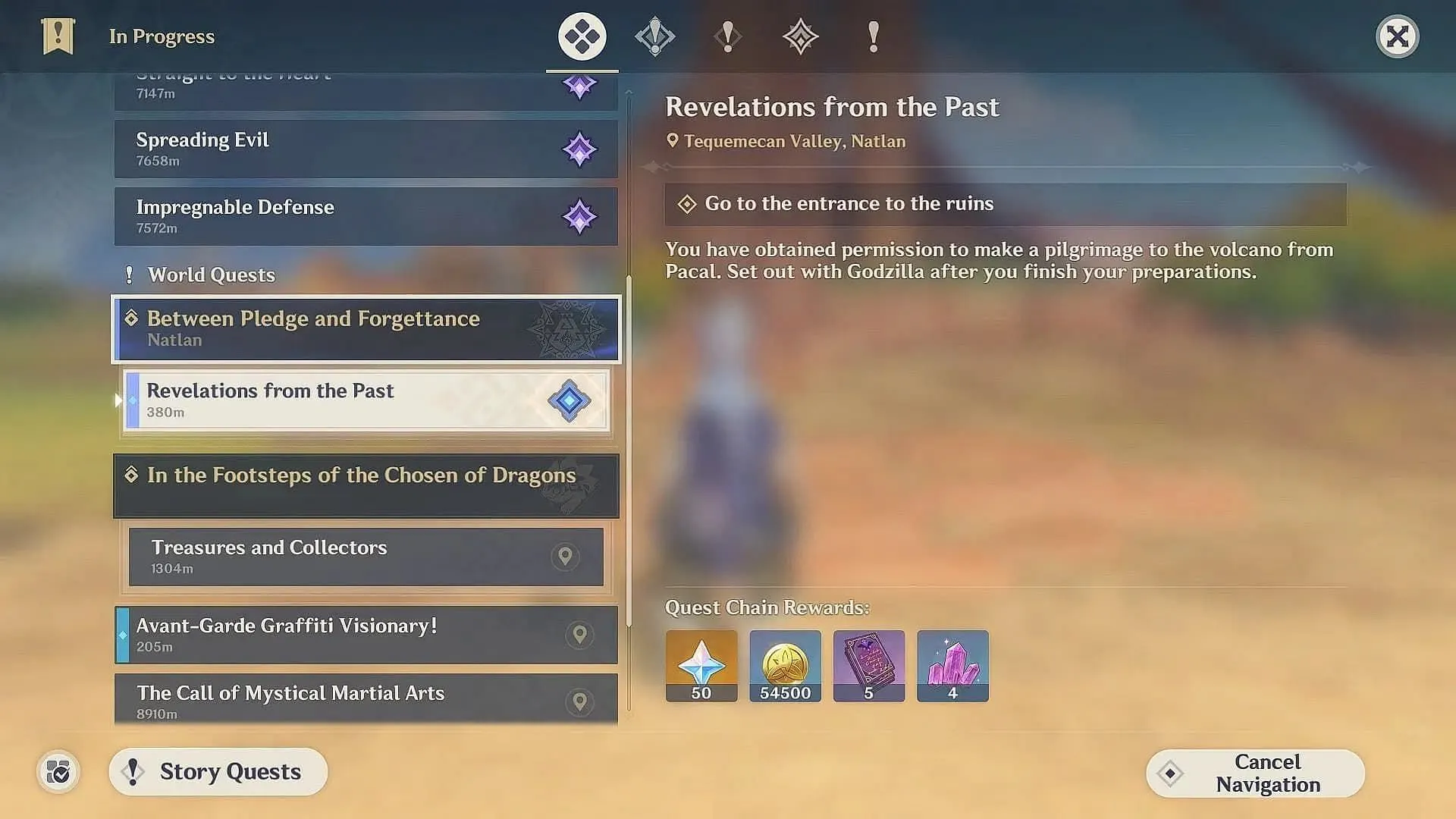 Revelations from the Past quest (Image via HoYoverse) Revelations from the Past quest (Image via HoYoverse)