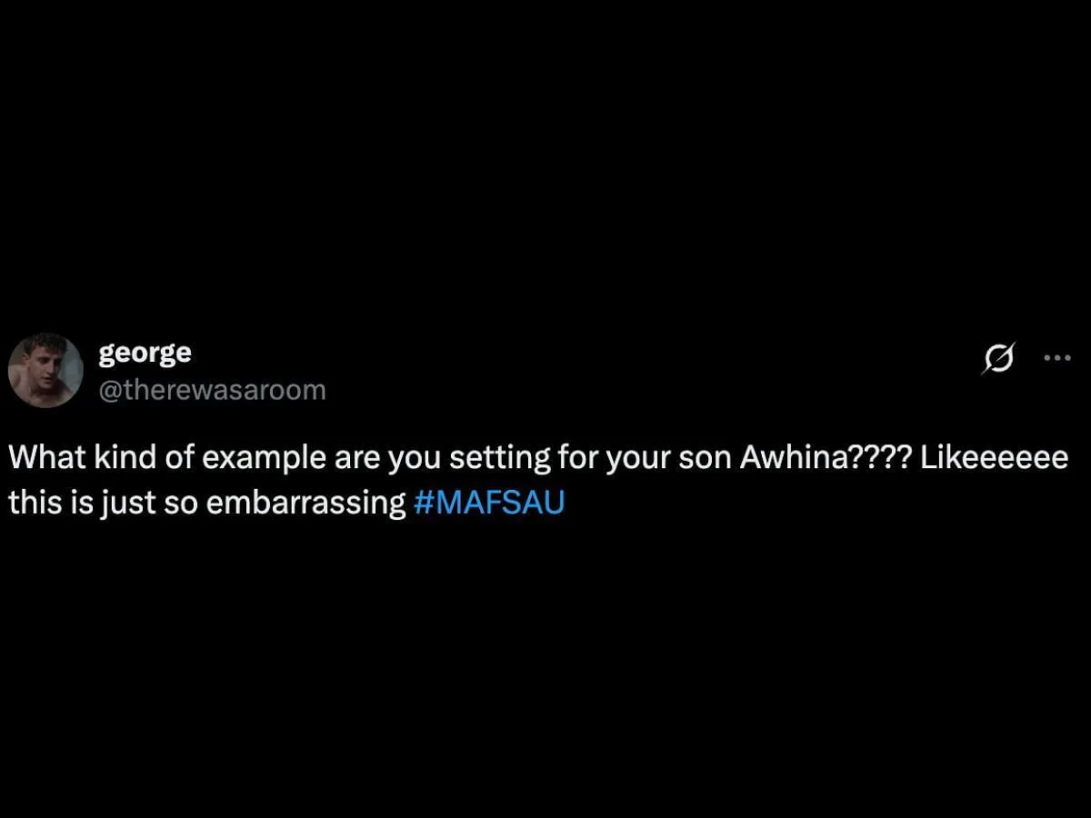 Netizens criticize Awhina (Image via X/@therewasaroom)