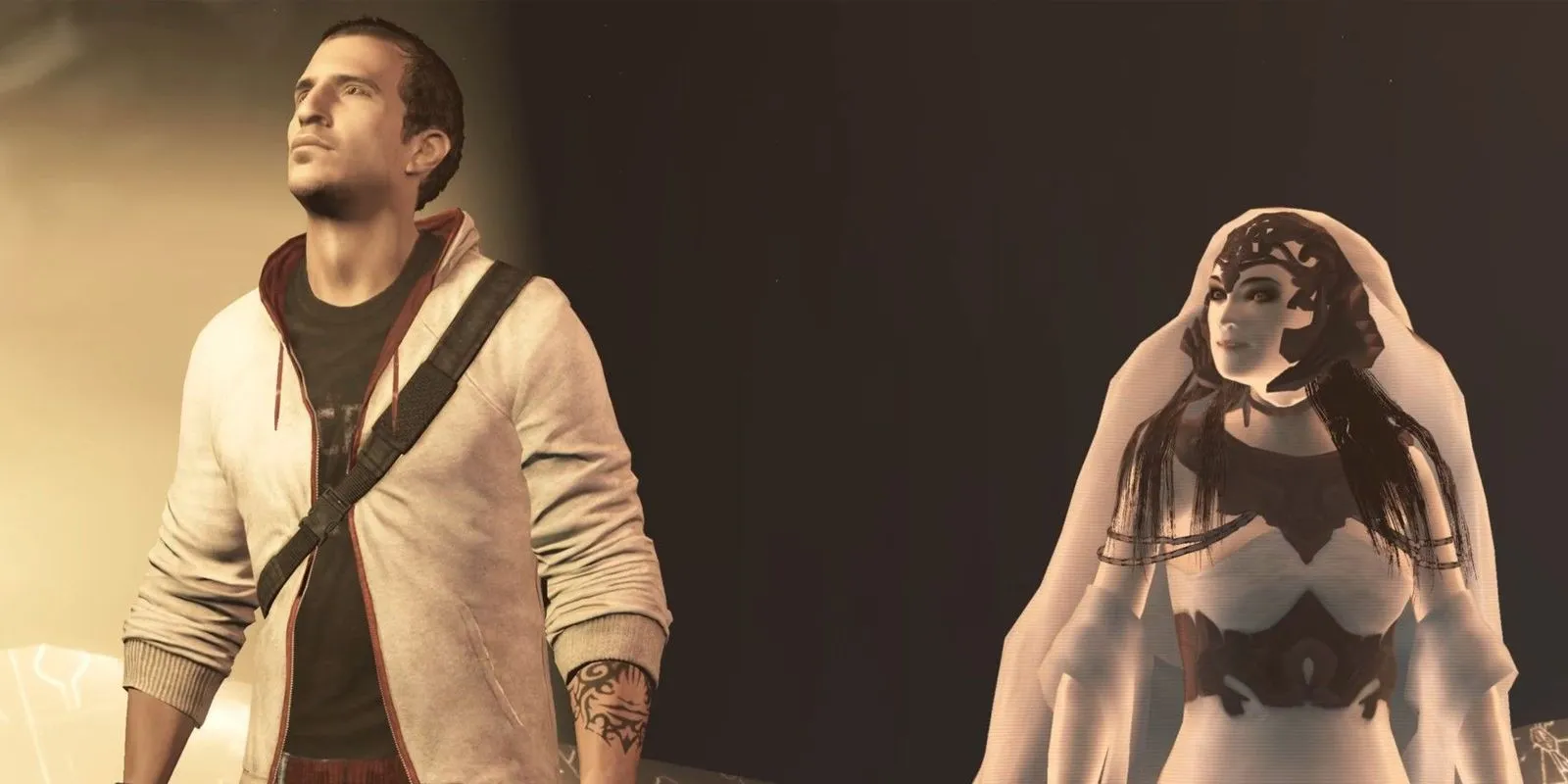Desmond and Juno in the Assassin's Creed 3 ending scene Desmond and Juno in the Assassin's Creed 3 ending scene