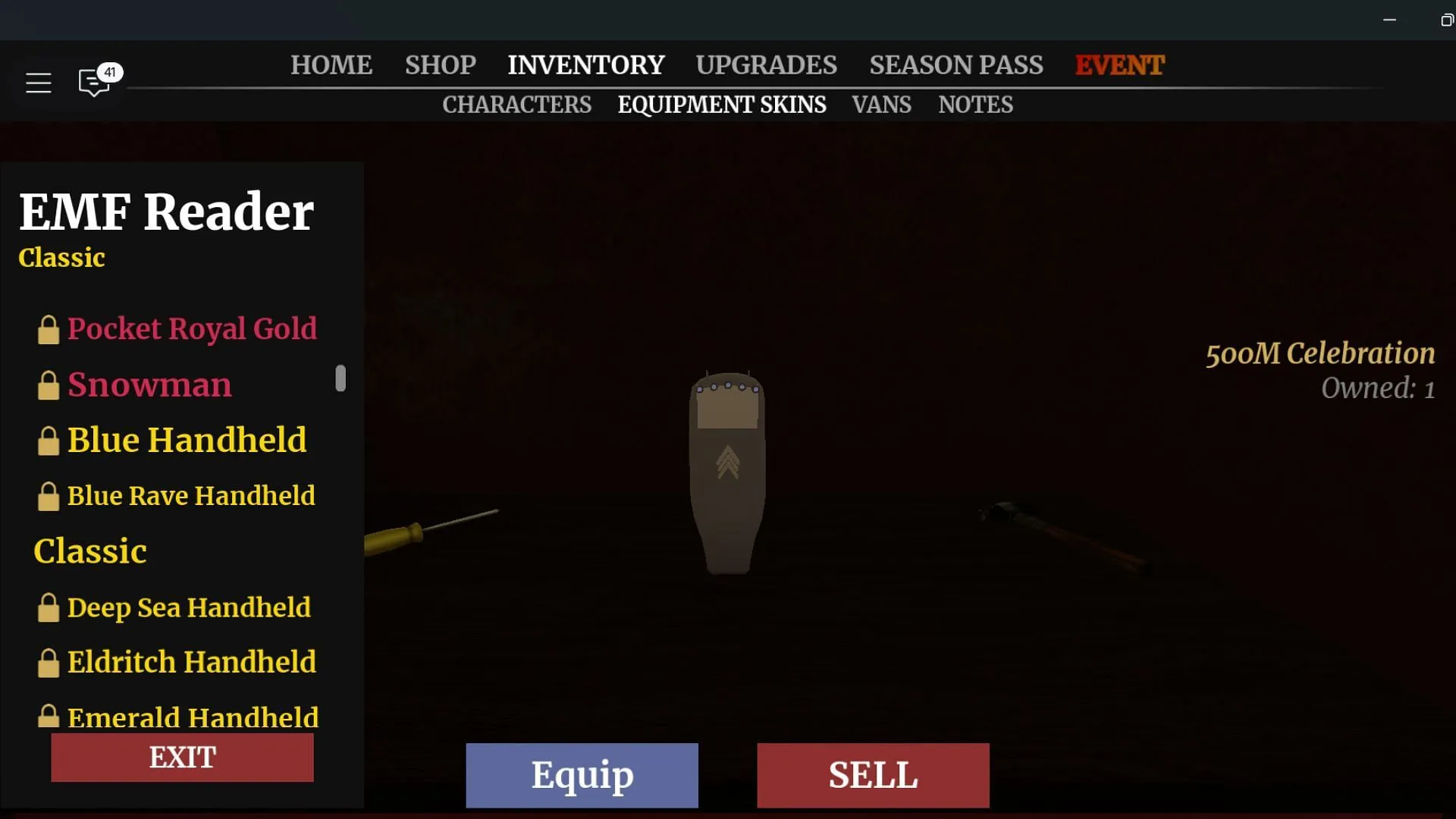 Classic skin for EMF Reader in the game (Image via Roblox)