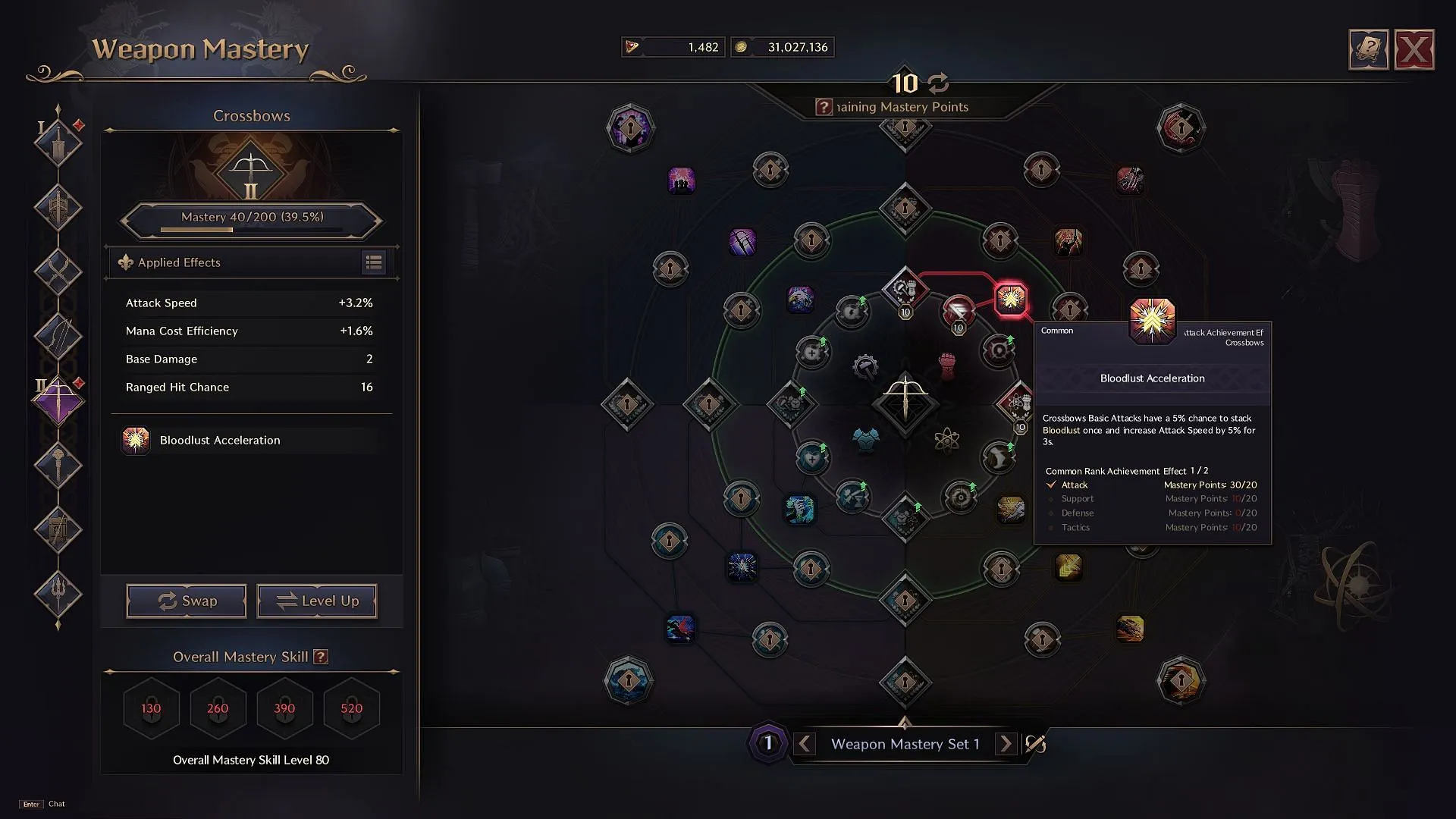 The new Mastery constellations are simple to understand and specialize into (Image via NCSoft)