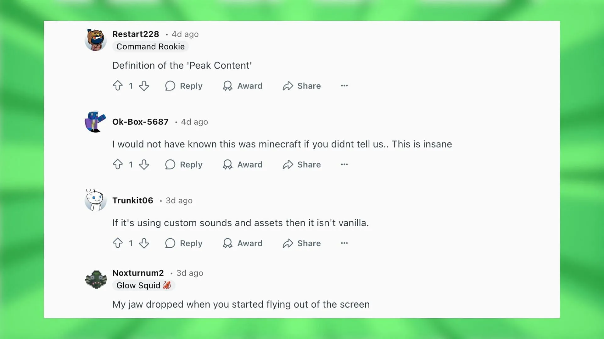 Redditors react to the build (Image via Reddit) Redditors react to the build (Image via Reddit)