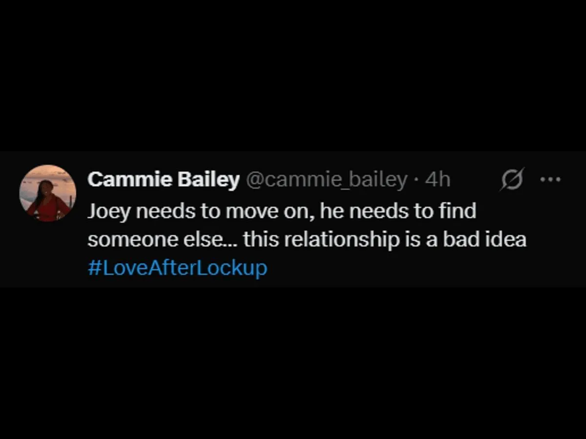 A Love After Lockup fan reacts to Joey and Michael's relationship (Image via X/@cammie_bailey) A Love After Lockup fan reacts to Joey and Michael's relationship (Image via X/@cammie_bailey)