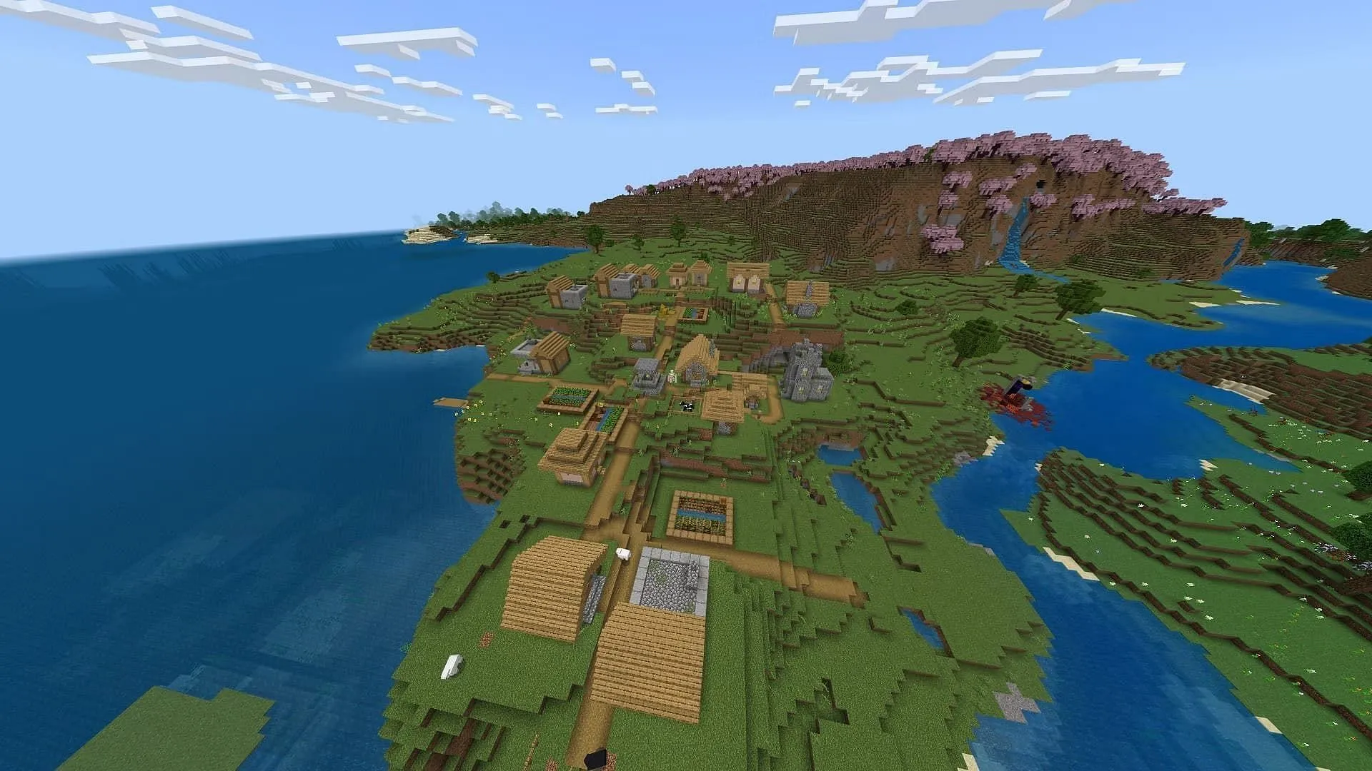 This seed provides a fantastic starting point for Minecraft players (Image via Mojang) This seed provides a fantastic starting point for Minecraft players (Image via Mojang)