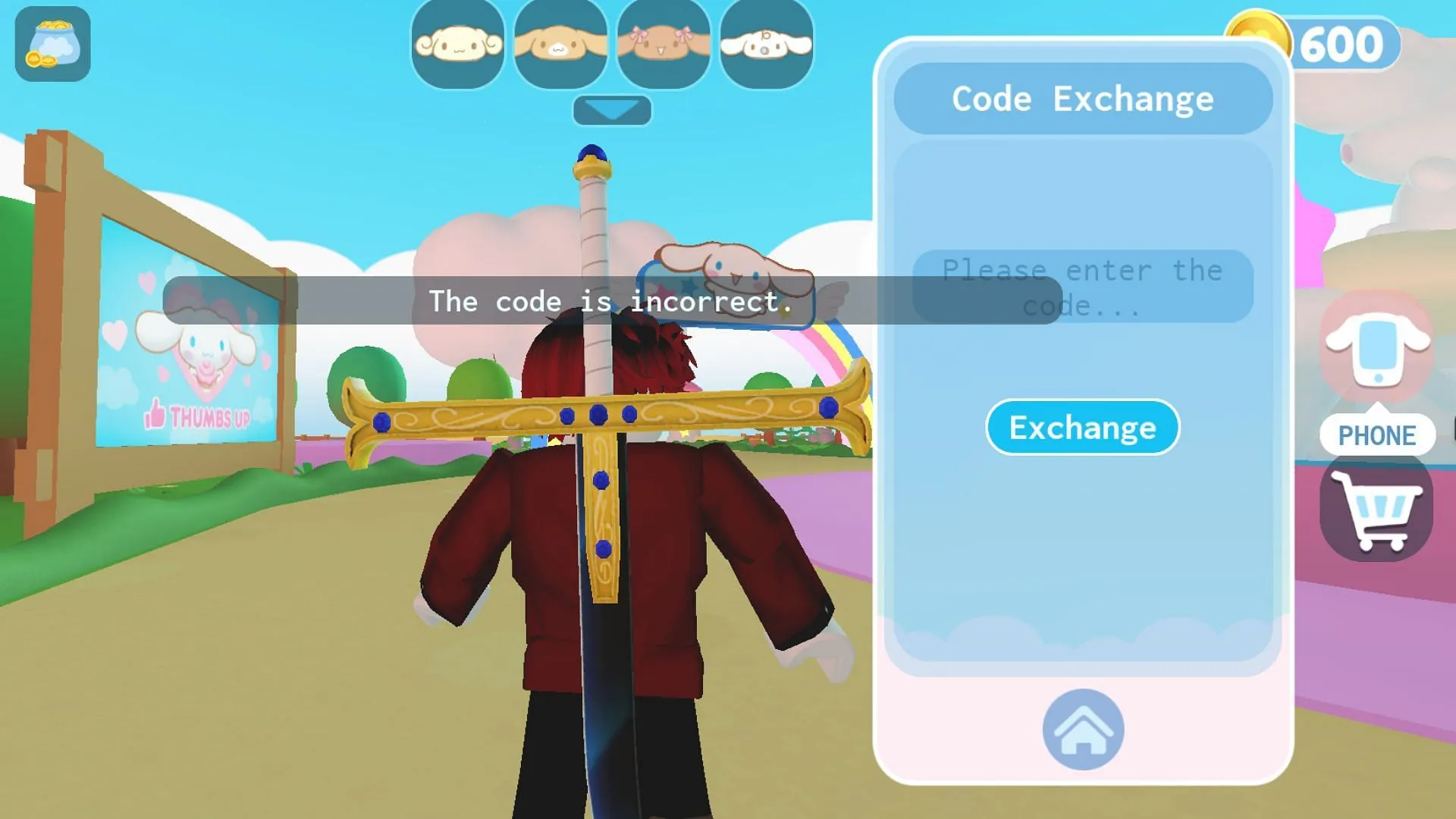 Error message displaying incorrect code (Image via Roblox) Error message displaying incorrect code (Image via Roblox)