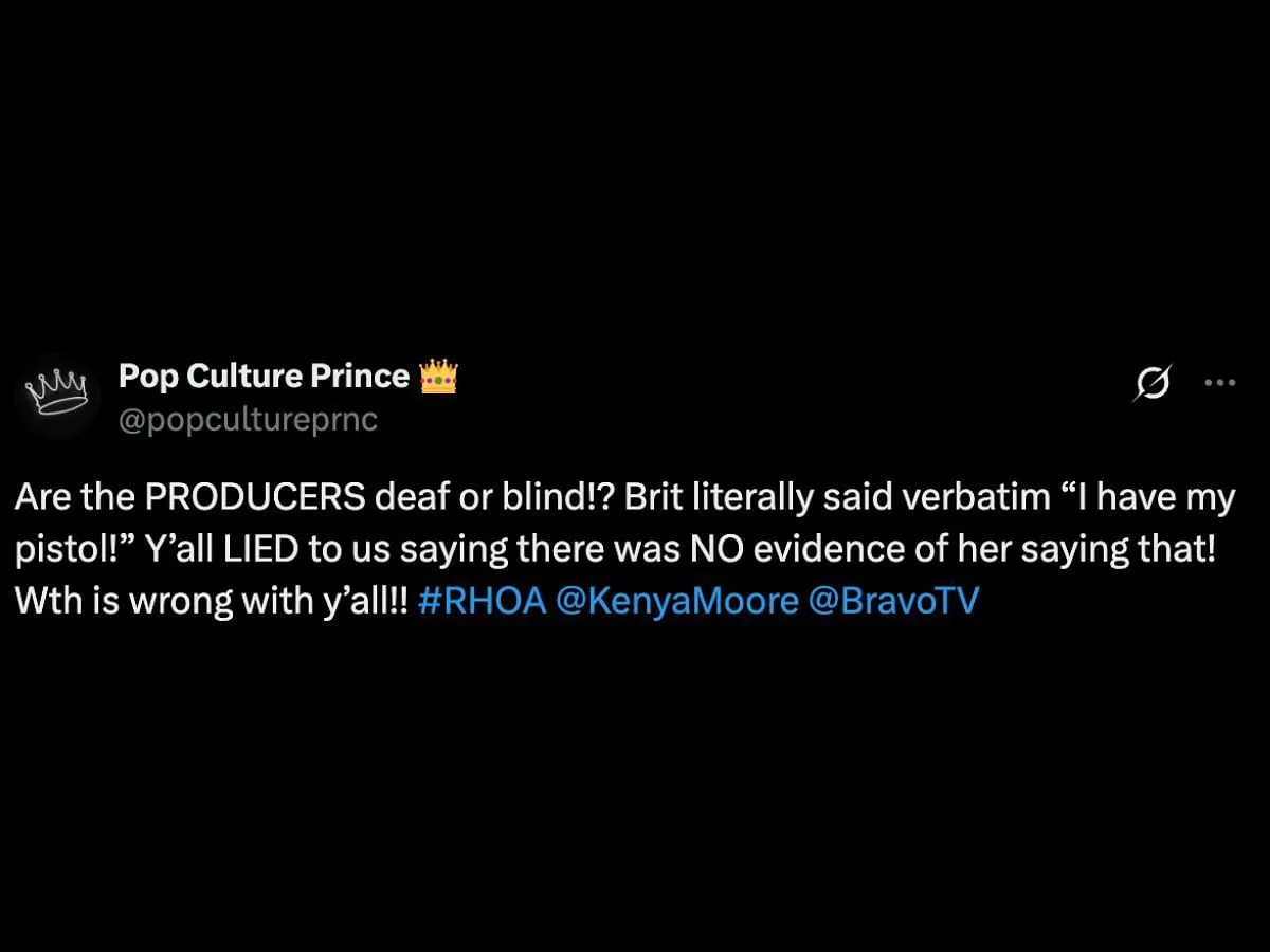 Netizens react to Brit's 'pistol' comment