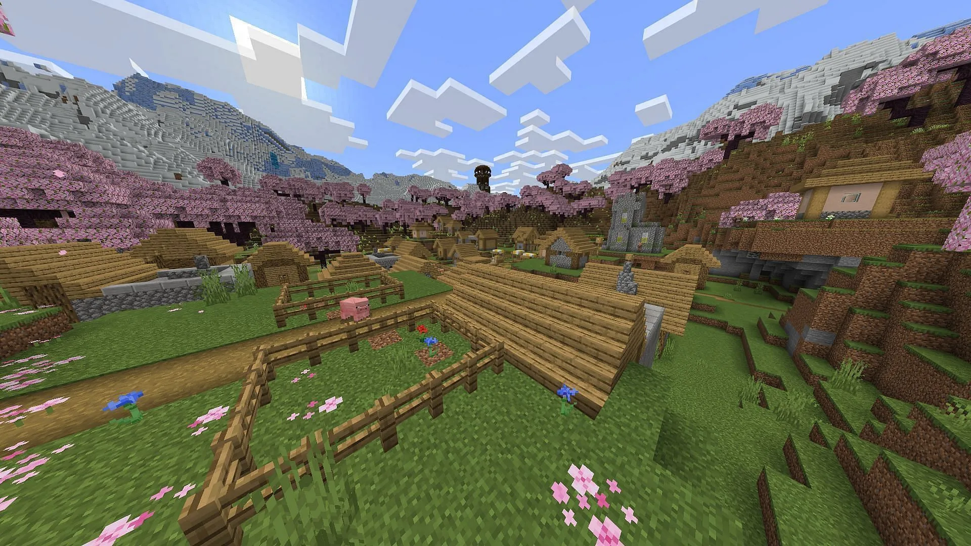 The village near this Minecraft seed’s spawn offers plenty of loot to take advantage of (Image via Mojang) The village near this Minecraft seed’s spawn offers plenty of loot to take advantage of (Image via Mojang)