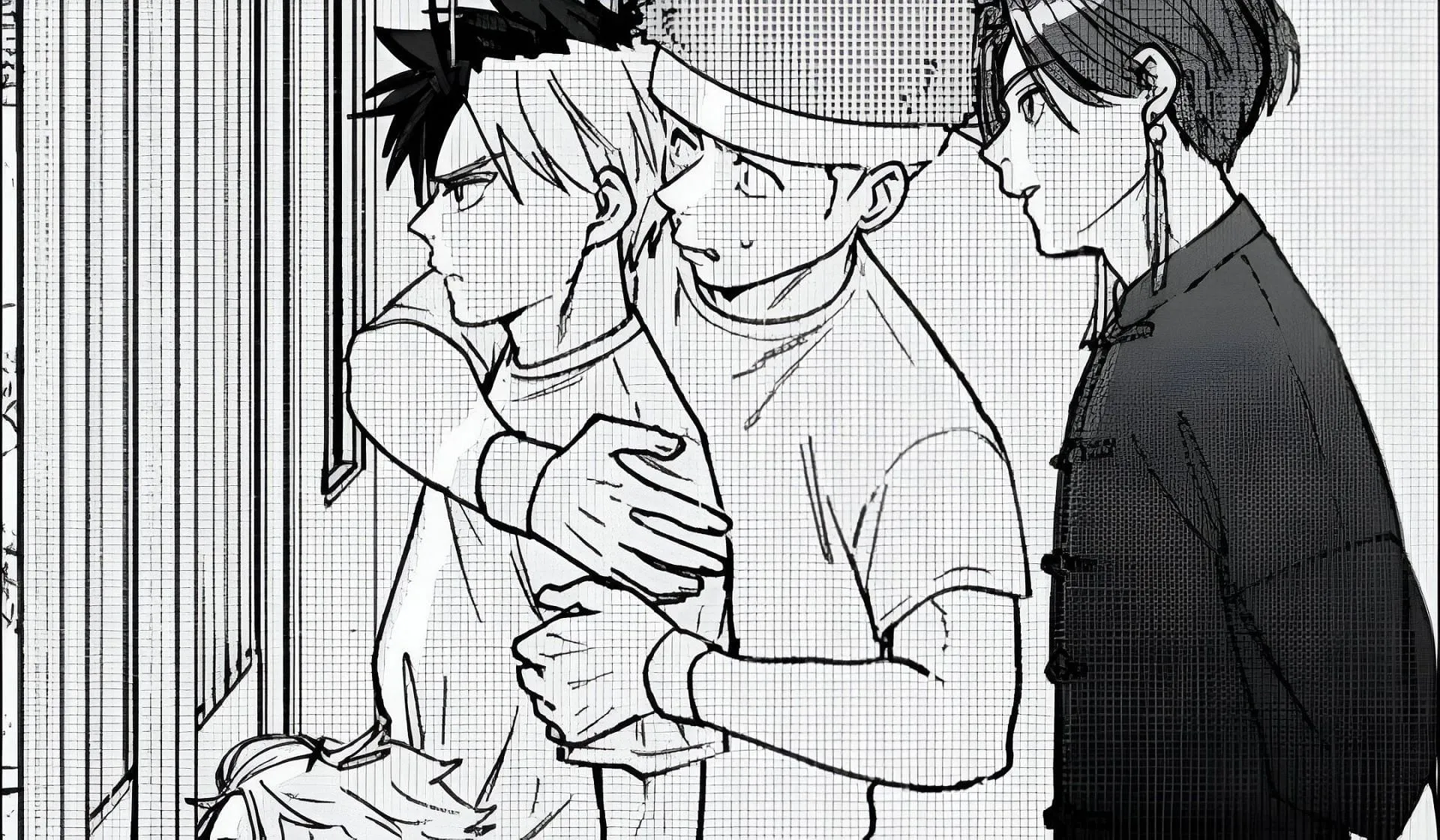 The Furin Boys holding back Sakura (Image via Nii Satoru/Kodansha)