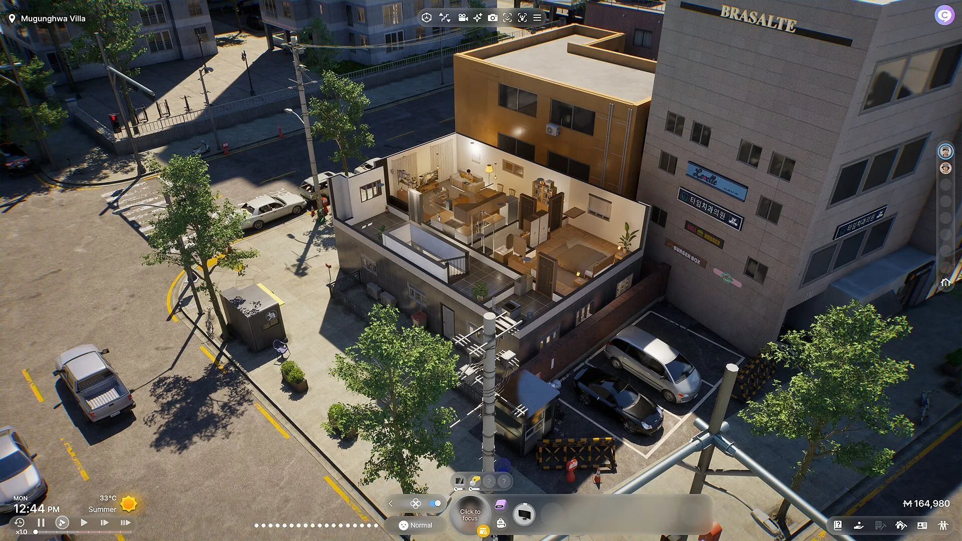 The latest life-sim title still uses isometric angles to showcase your Zoi inside buildings (Image via Krafton)