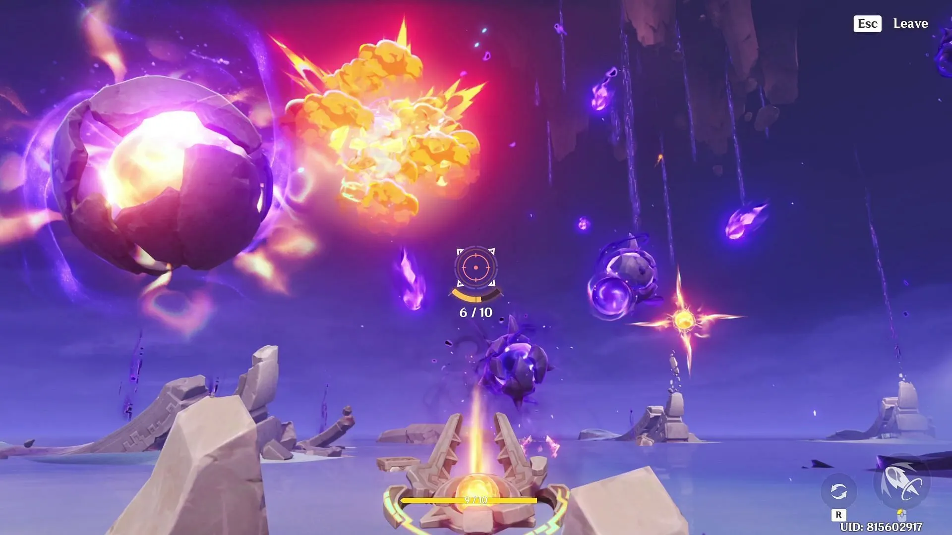 Use the cannon to shoot down mudballs (Image via HoYoverse)