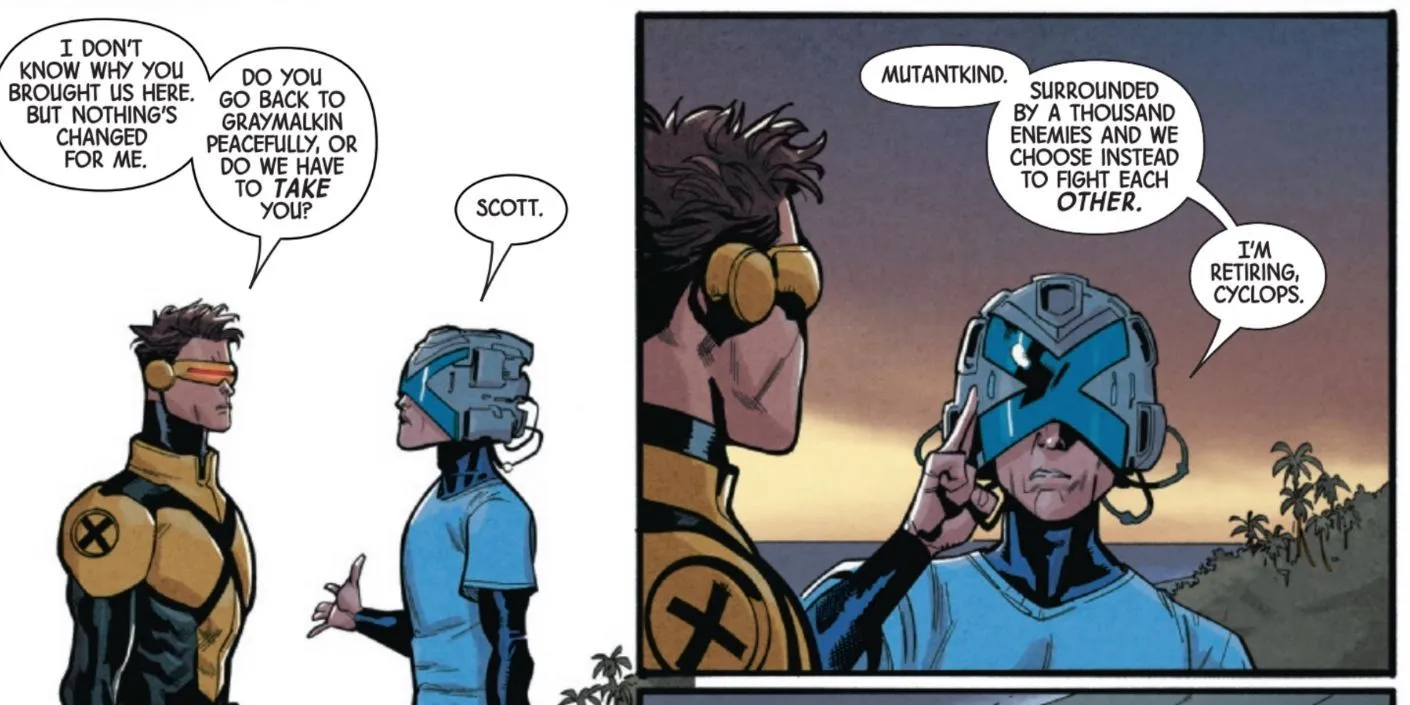 X-Manhunt Omega #1: Professor X tells Cyclops he's retiring X-Manhunt Omega #1: Professor X tells Cyclops he's retiring