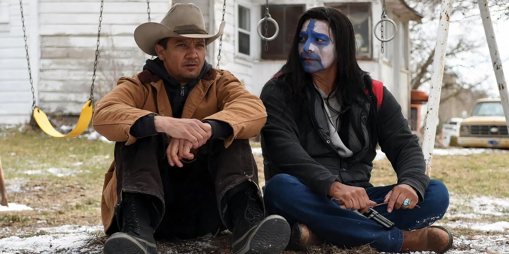 Scene from Wind River featuring Jeremy Renner and Gil Birmingham Scene from Wind River featuring Jeremy Renner and Gil Birmingham