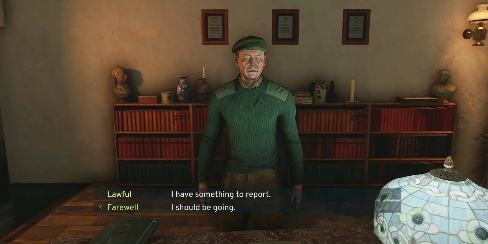 Atomfall reporting the murder at St. Katherine's Church to Captain Sims of Protocol during Lead side quest