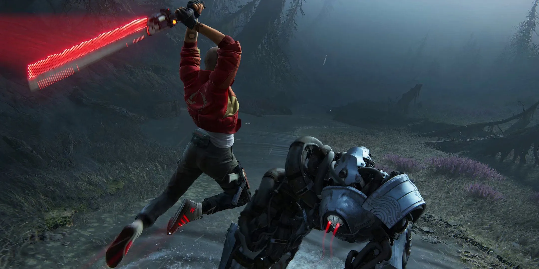 Jordan engaging in combat with a mecha. Jordan engaging in combat with a mecha.