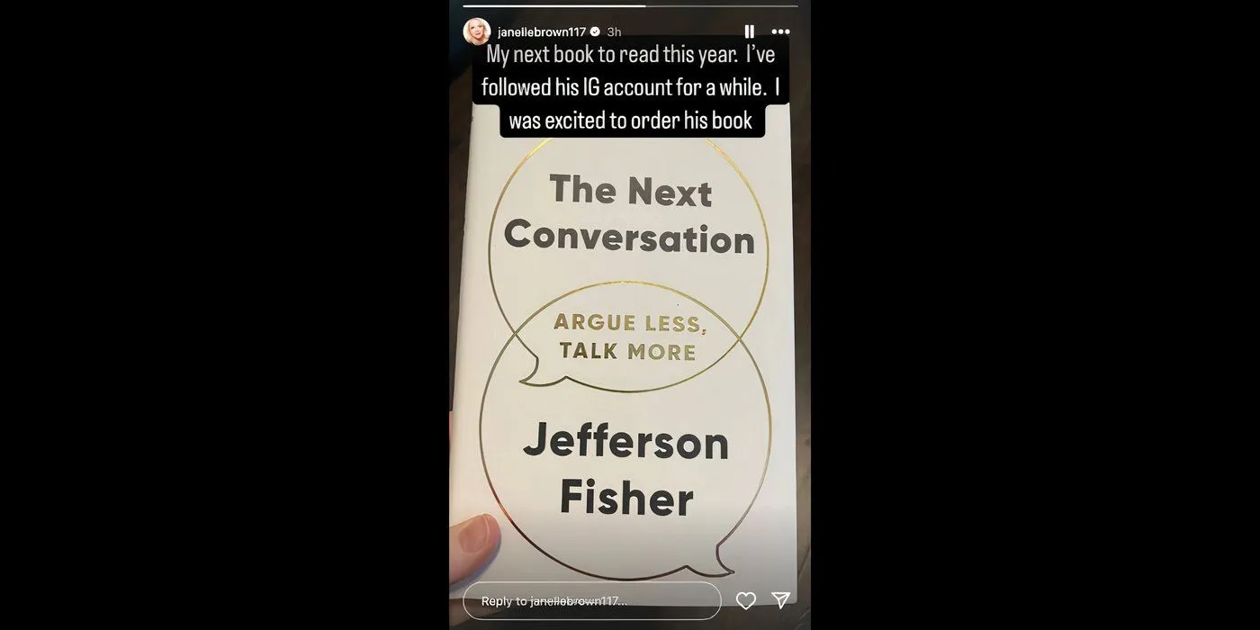 Janelle Brown's Instagram story from March 21 promoting a book