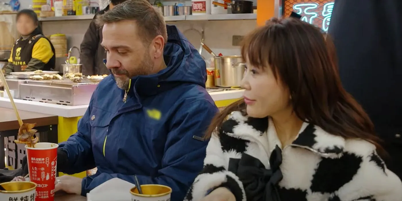 Josh and Lily in a diner