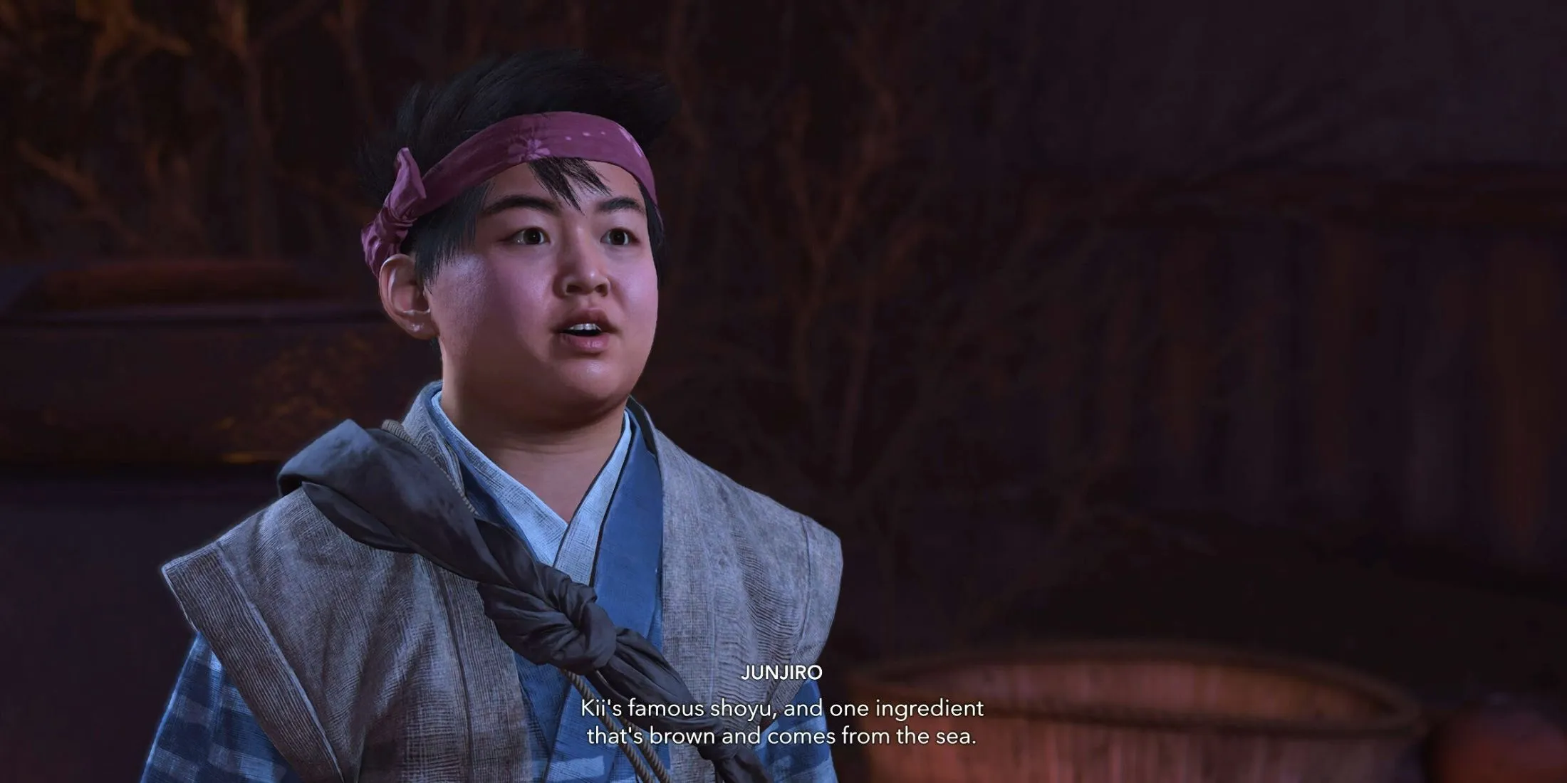 Junjiro instructing Naoe for Soup for Sorin quest