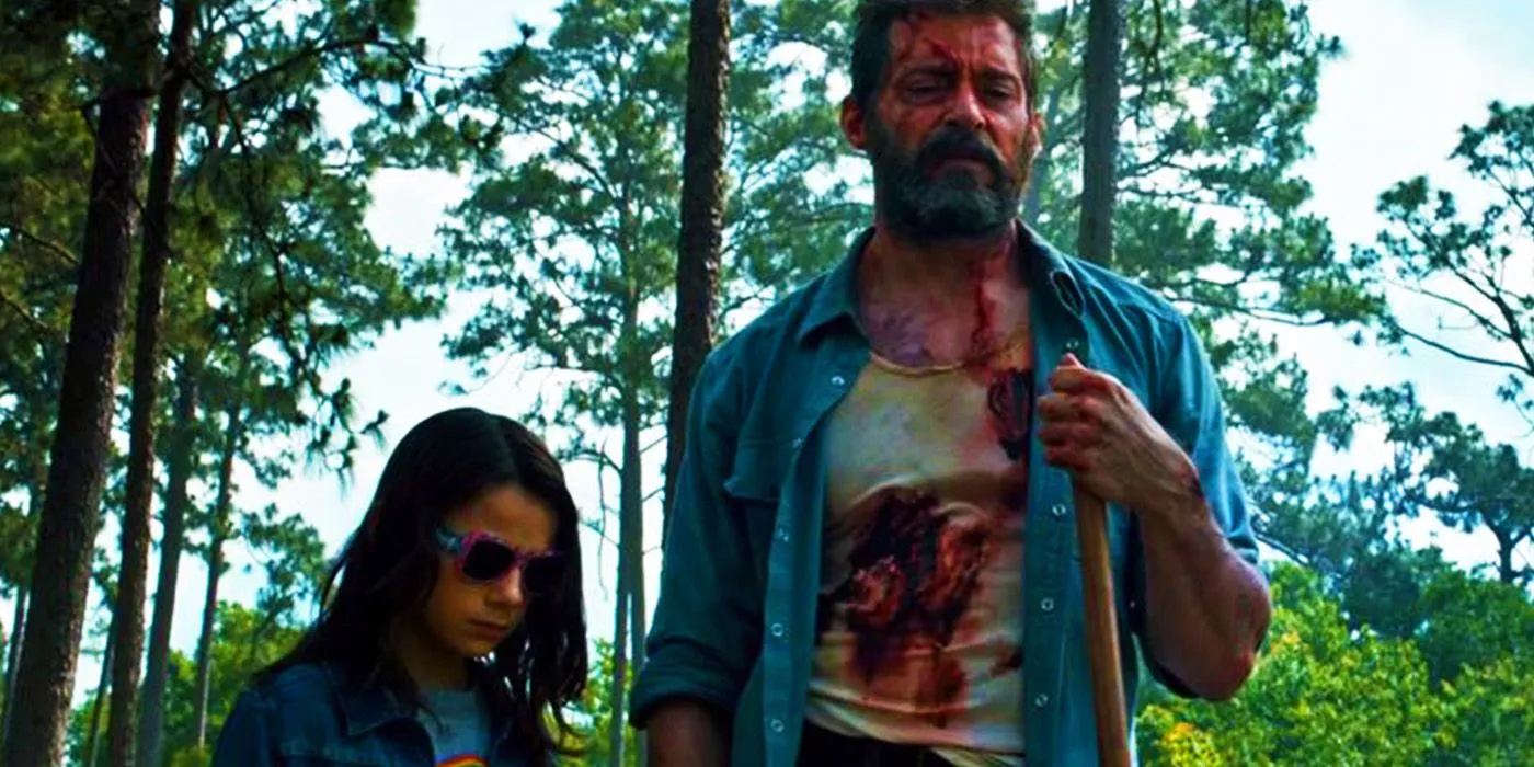 Laura and Logan burying Professor X