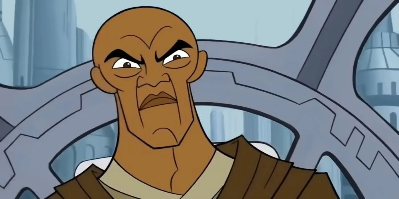 Mace Windu flying a Jedi starfighter