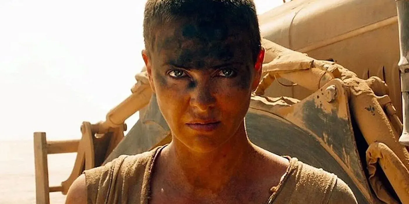 Charlize Theron as Furiosa looking angry in Mad Max Fury Road Charlize Theron as Furiosa looking angry in Mad Max Fury Road