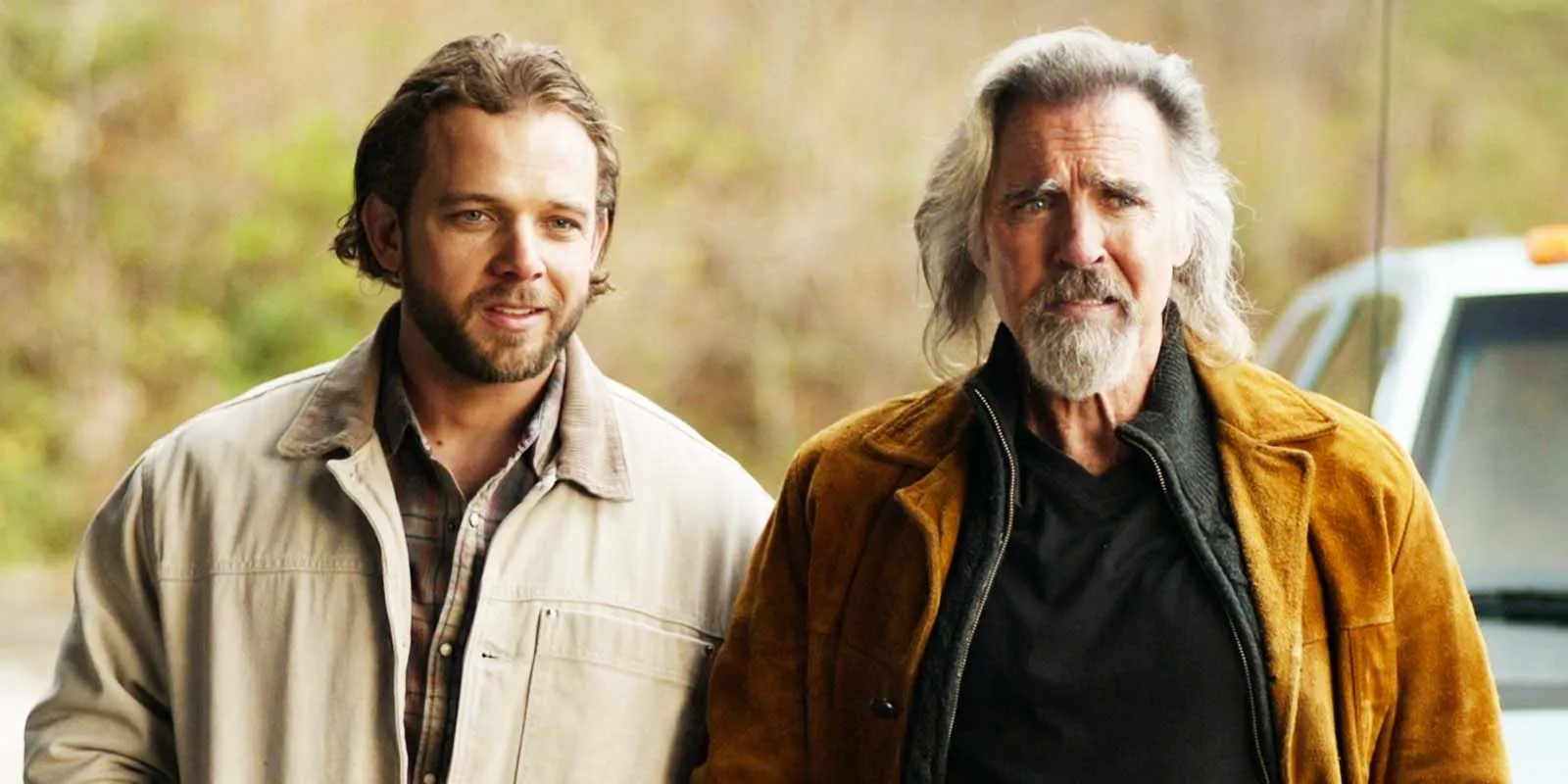 Max Thieriot as Bode Leone and Jeff Fahey as Walter Leone in Fire Country season 3, episode 15 Max Thieriot as Bode Leone and Jeff Fahey as Walter Leone in Fire Country season 3, episode 15