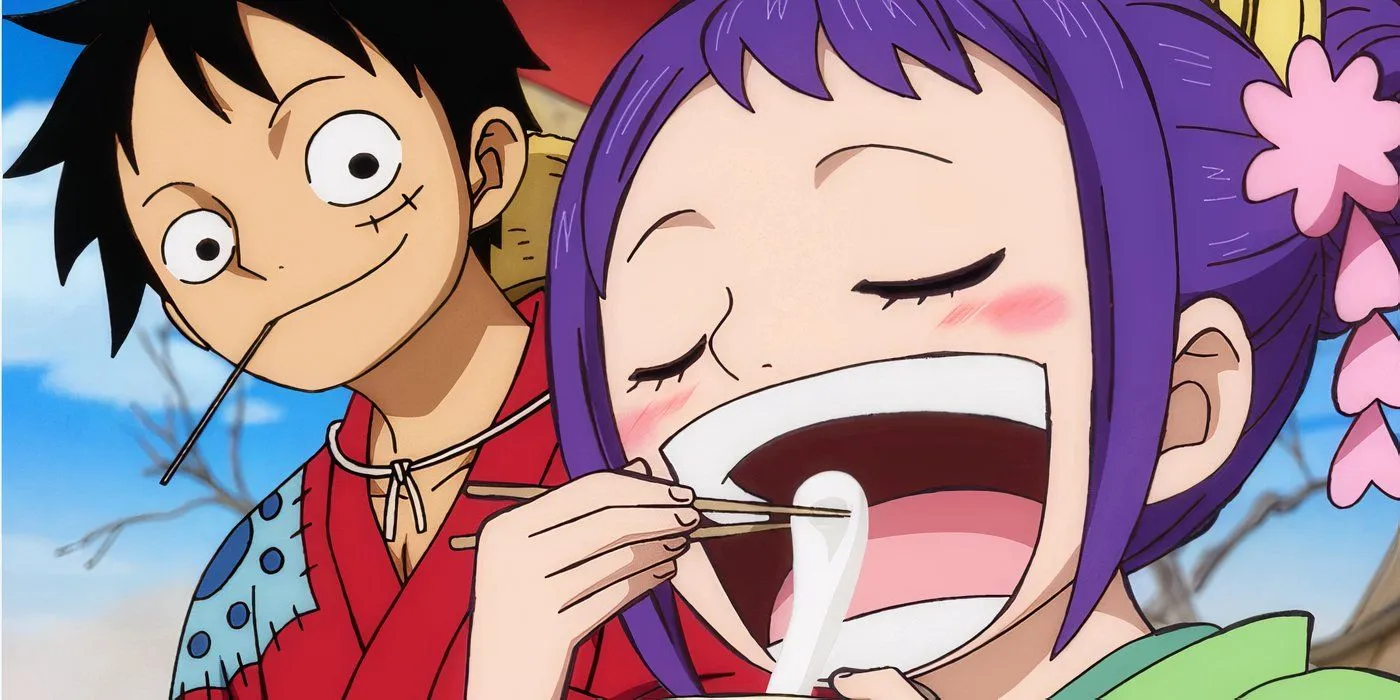 Collage of One Piece food scenes