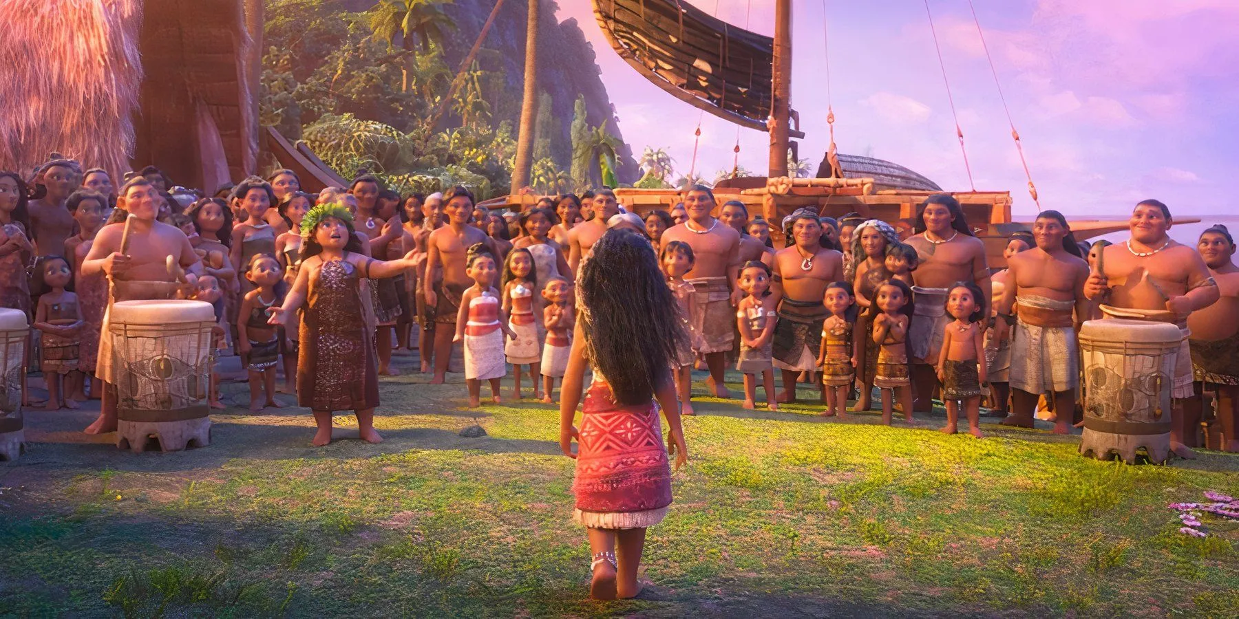 Moana saying goodbye in Motunui