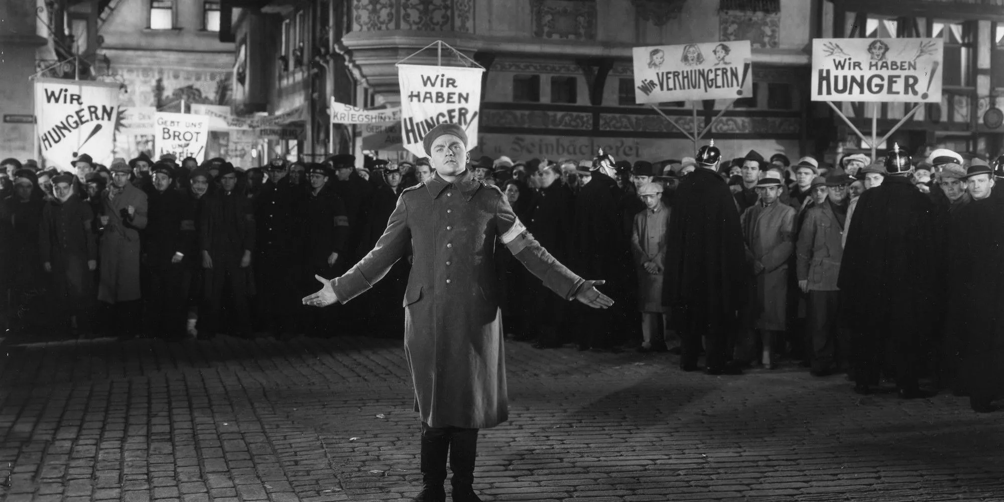 A protest scene from The Road Back (1937) A protest scene from The Road Back (1937)