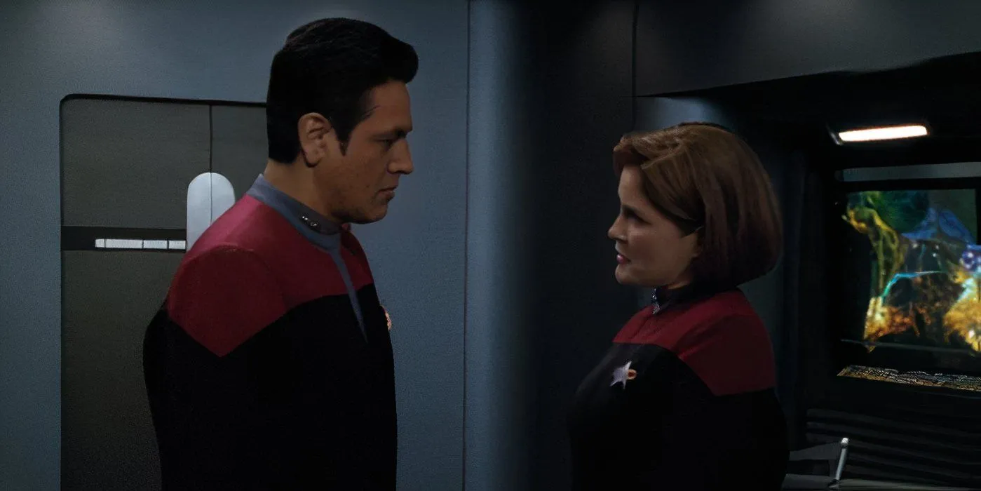 Janeway and Chakotay in Omega Directive Janeway and Chakotay in Omega Directive