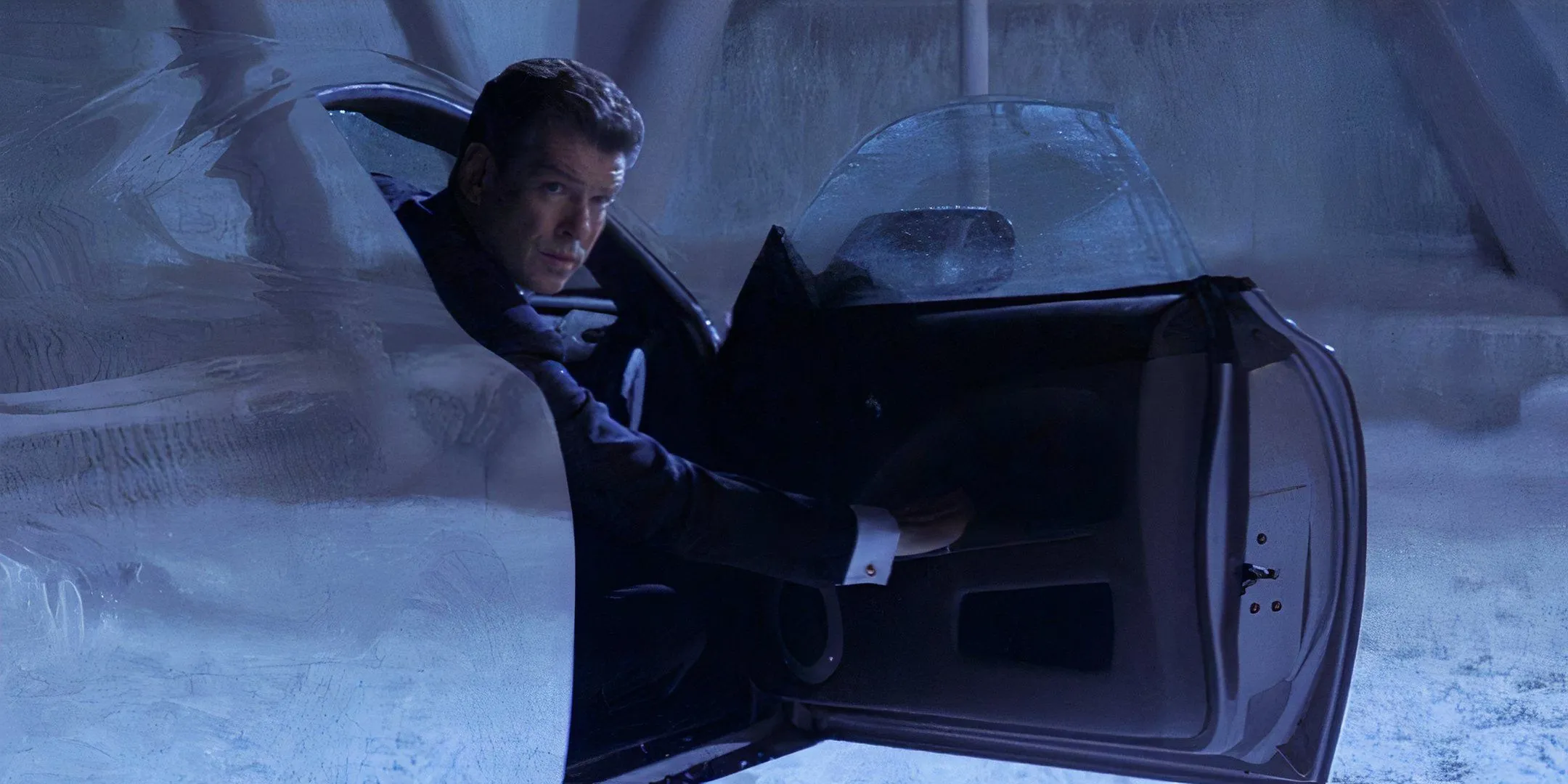 Pierce Brosnan with the Invisible Car Pierce Brosnan with the Invisible Car