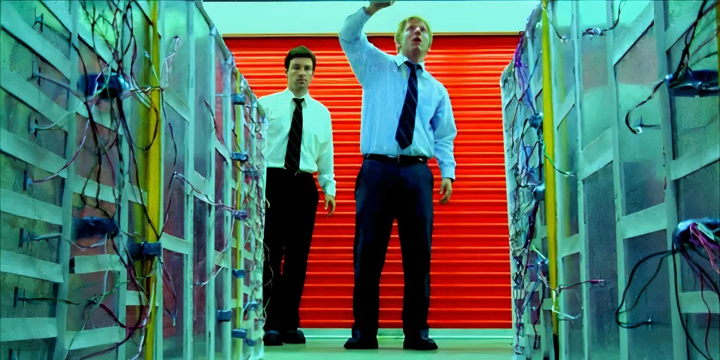 Two men entering a storage facility in Primer