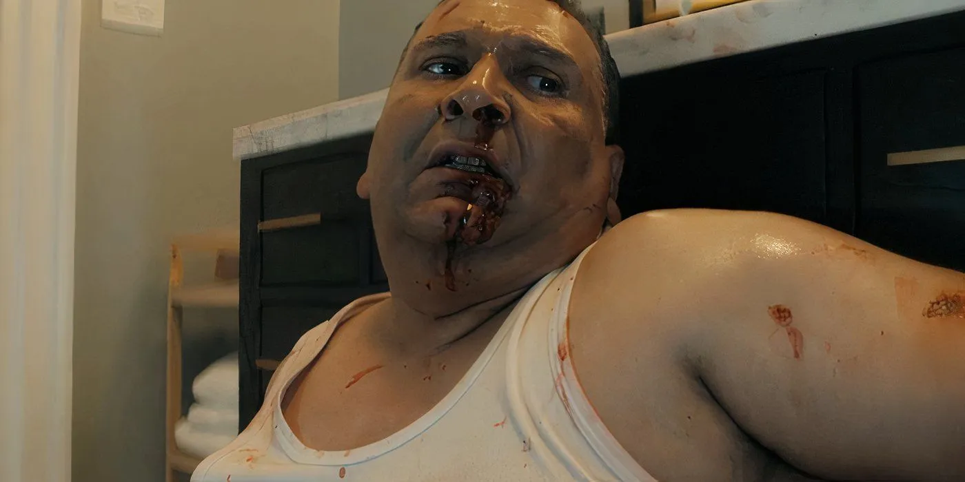 Villanueva bloodied after a fight Villanueva bloodied after a fight