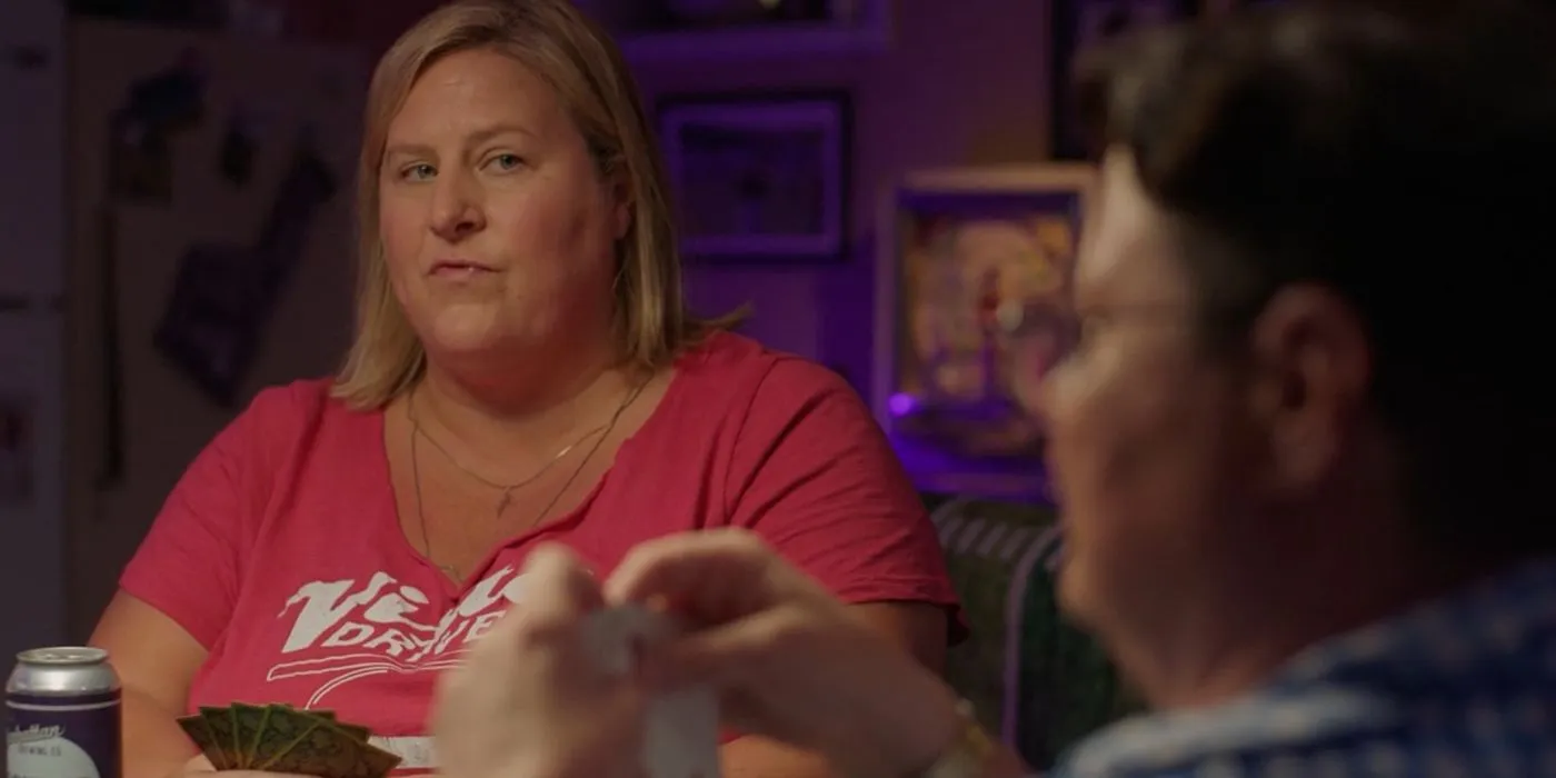 Sam giving a side-eye at the poker table. Sam giving a side-eye at the poker table.