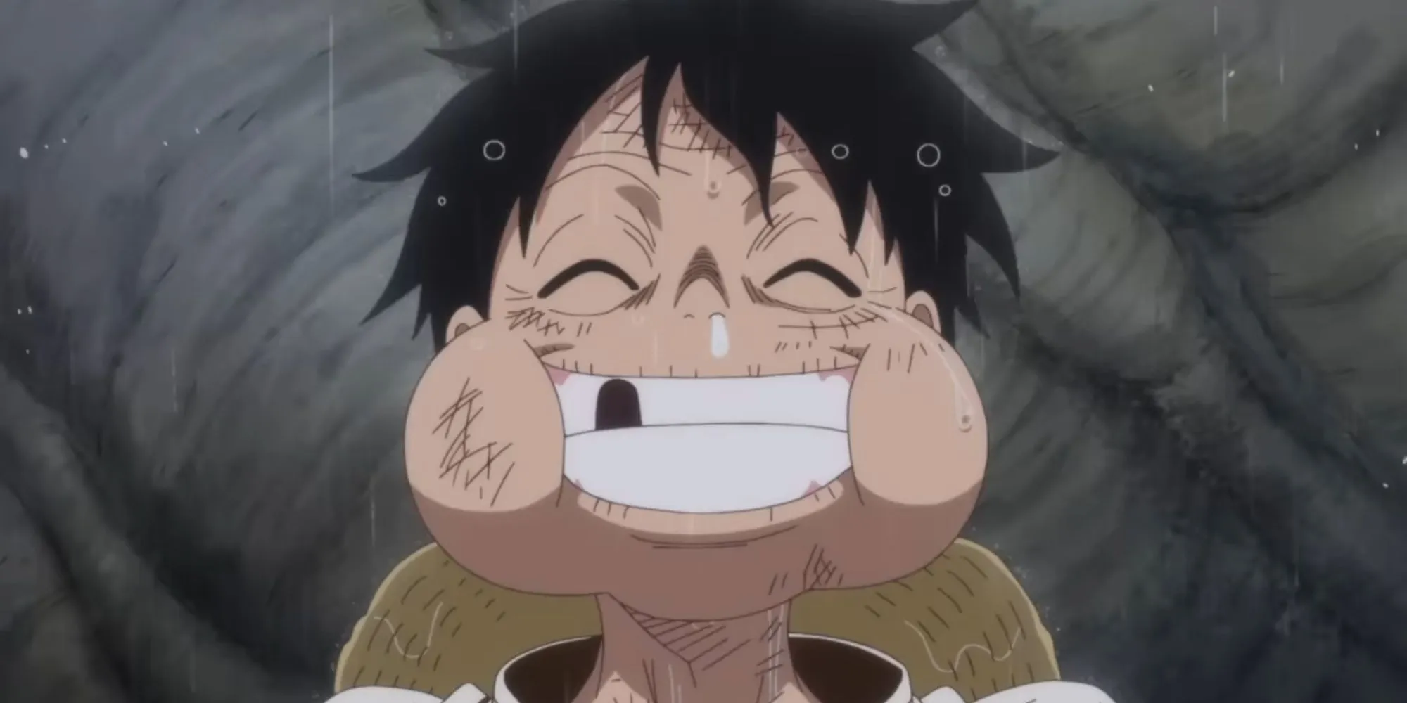 Sanji watching Luffy eat