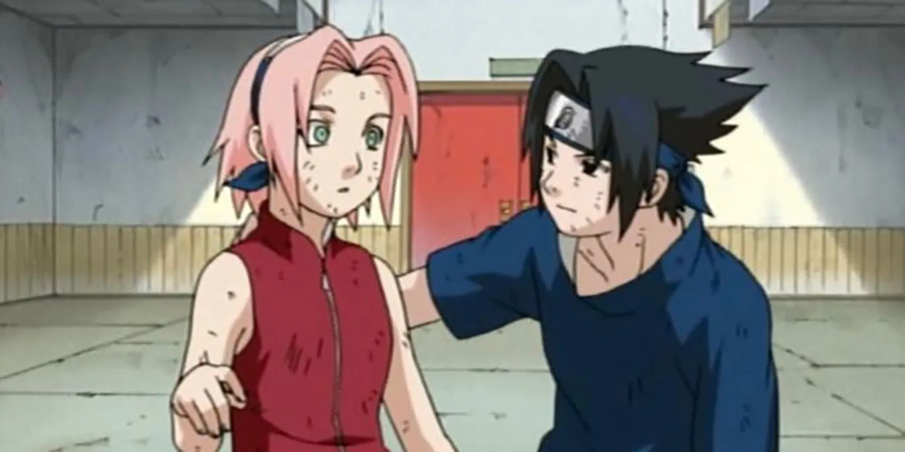 Sasuke and Sakura in Chunin Exams