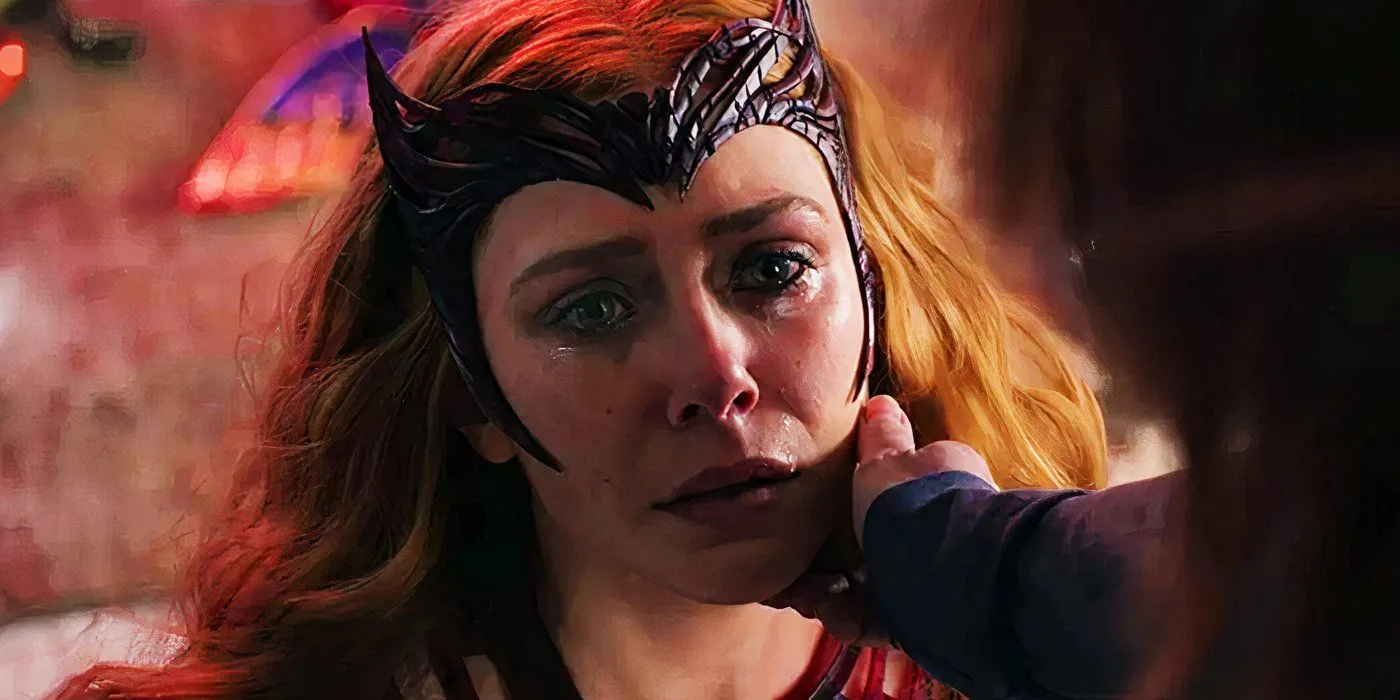 La Bruja Escarlata es consolada por Wanda Maximoff de Tierra-838 La Bruja Escarlata es consolada por Wanda Maximoff de Tierra-838