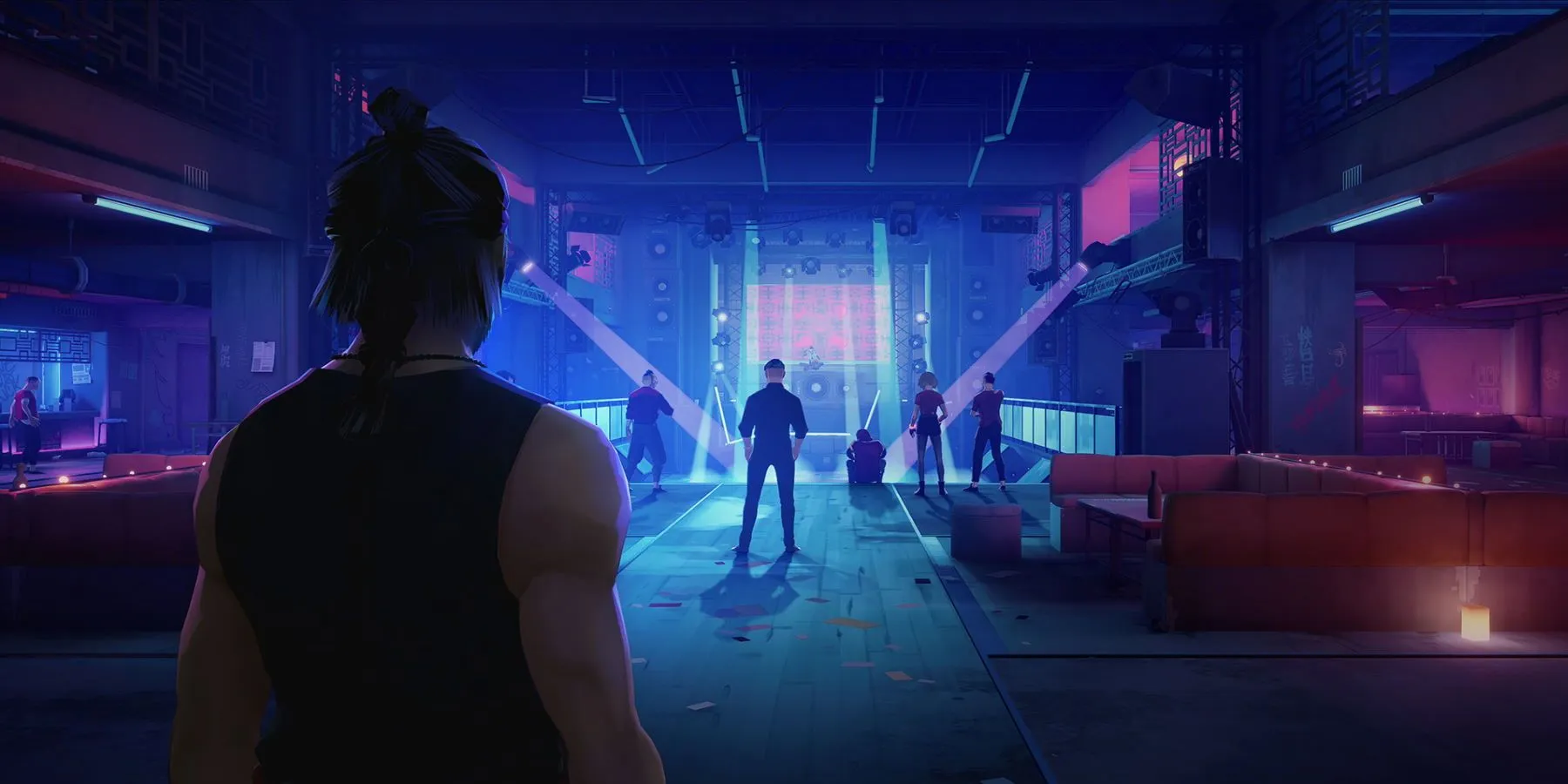 Sify player enters the club and sees enemies ready for a fight.