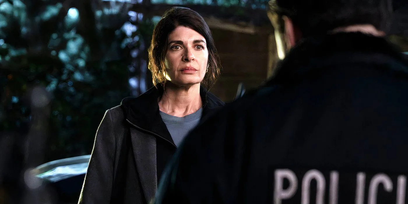 Soledad Villamil as Ema talking to the police in Caught Soledad Villamil as Ema talking to the police in Caught