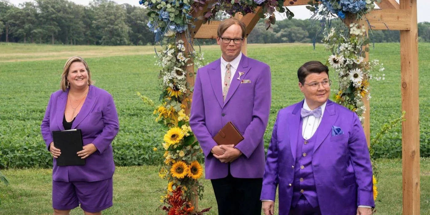 A joyful wedding scene from Somebody Somewhere. A joyful wedding scene from Somebody Somewhere.