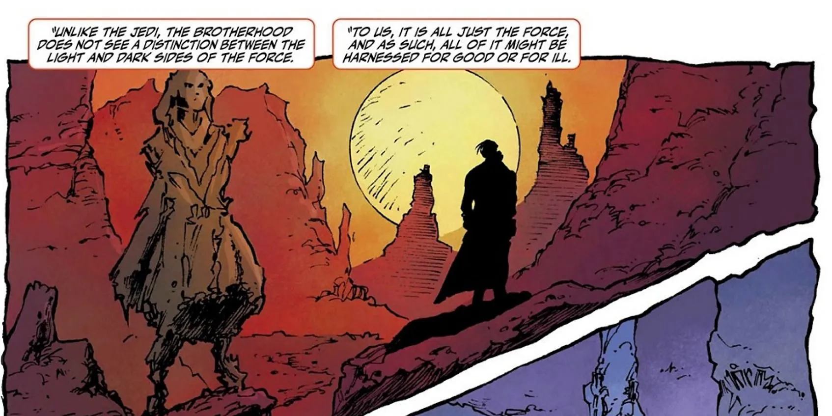 A page from Star Wars Hyperspace Stories - Qui-Gon describing the Brotherhood of the Ninth Door