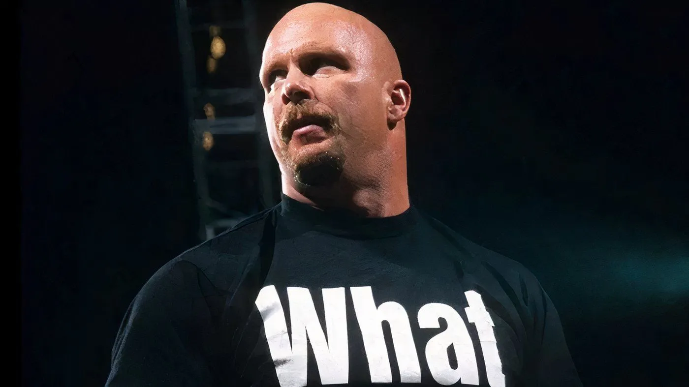 Stone Cold Steve Austin wearing a What shirt