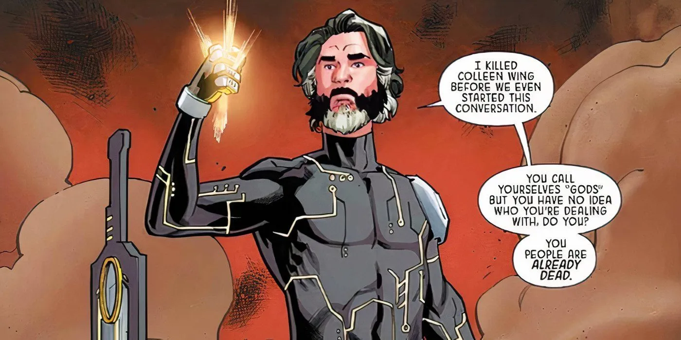 Zavala wielding the Mind Stone after stealing it from Colleen Wing.