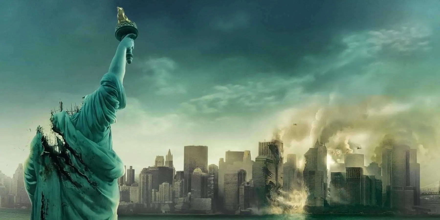 The poster for Cloverfield featuring the headless Statue of Liberty The poster for Cloverfield featuring the headless Statue of Liberty