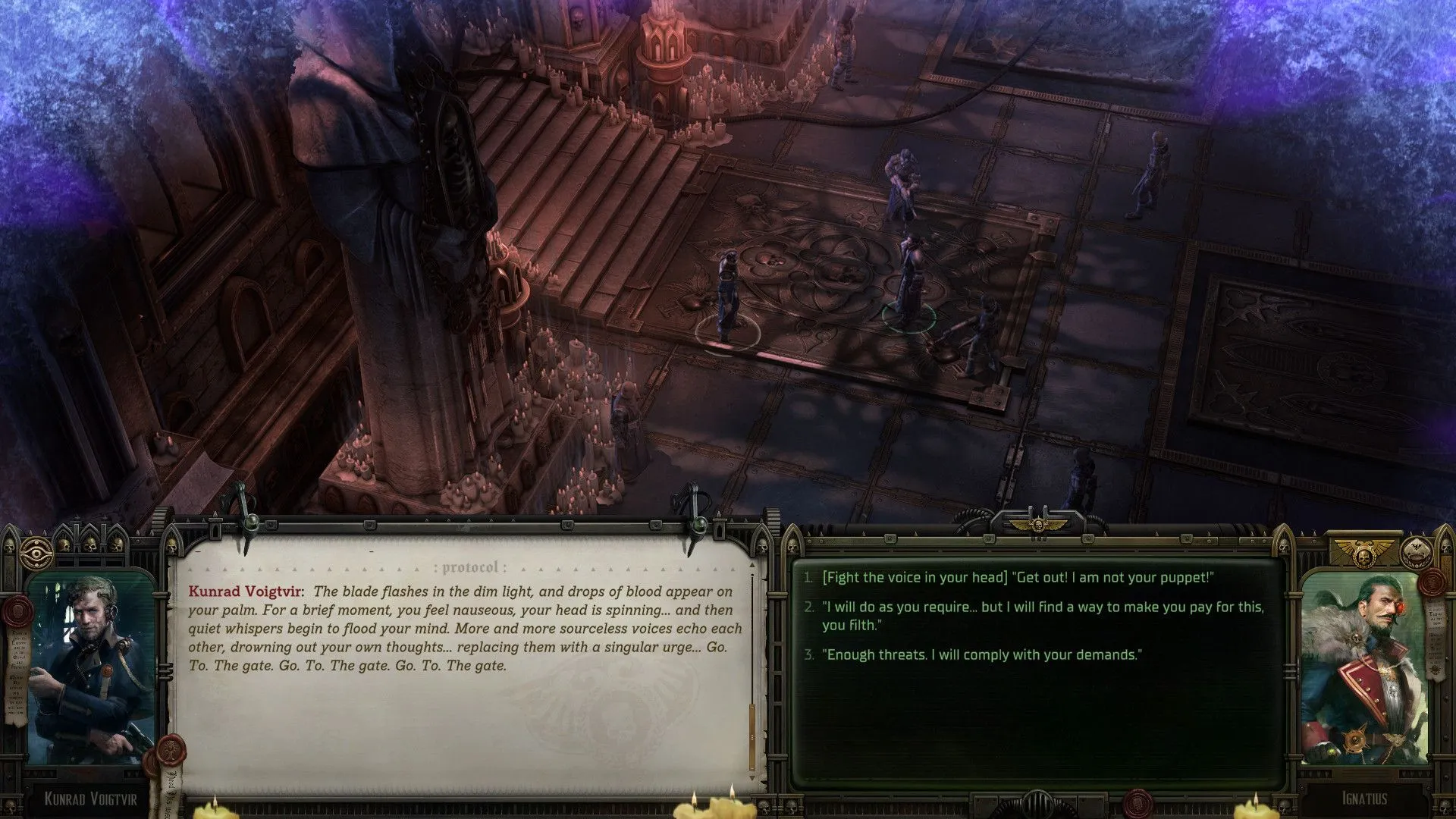 Game UI surrounded by blue mist indicating a warp entity