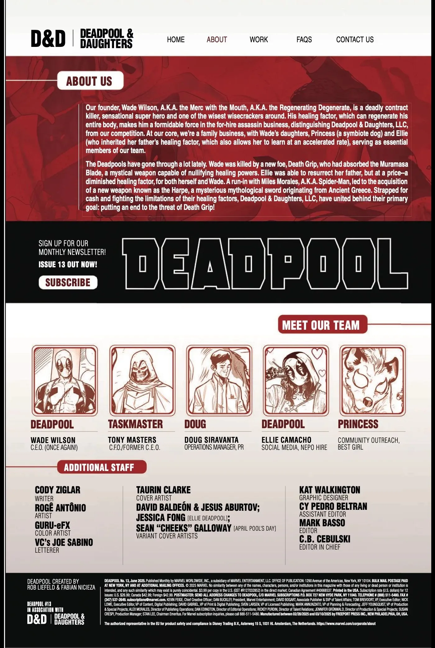 Deadpool #13 Title Page