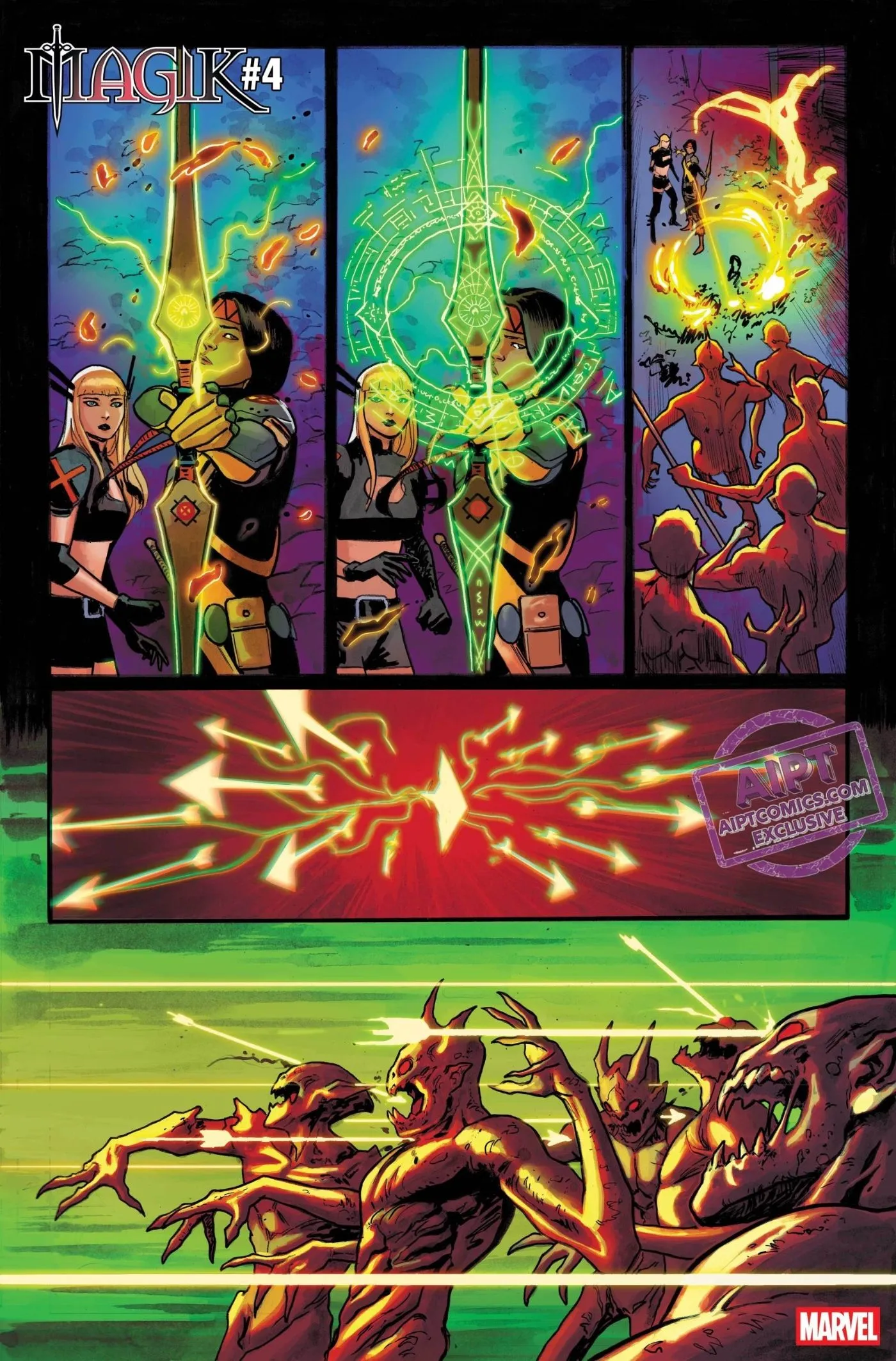Magik and Dani Moonstar in battle. Magik and Dani Moonstar in battle.