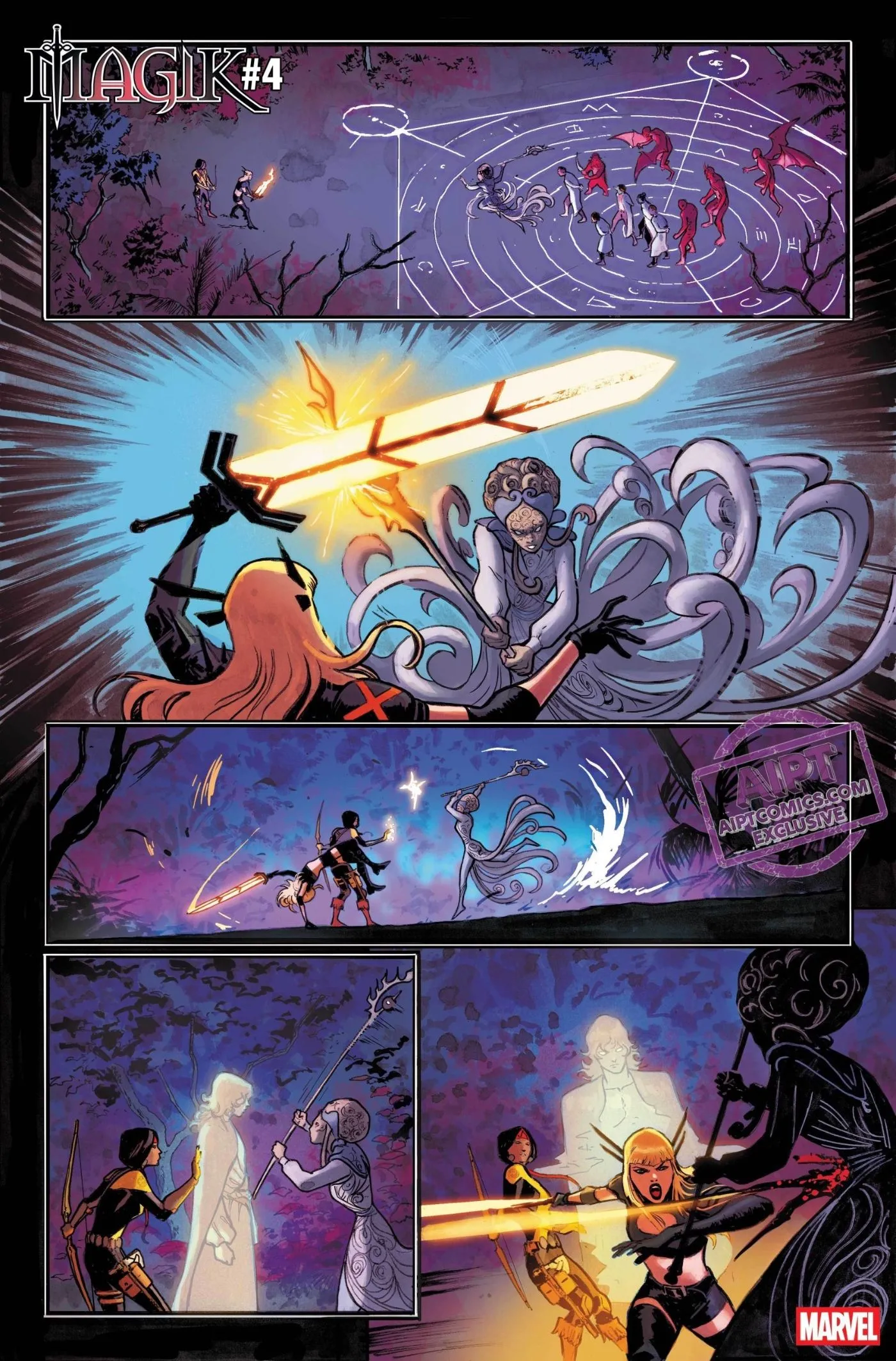 Dani Moonstar wielding her powers. Dani Moonstar wielding her powers.